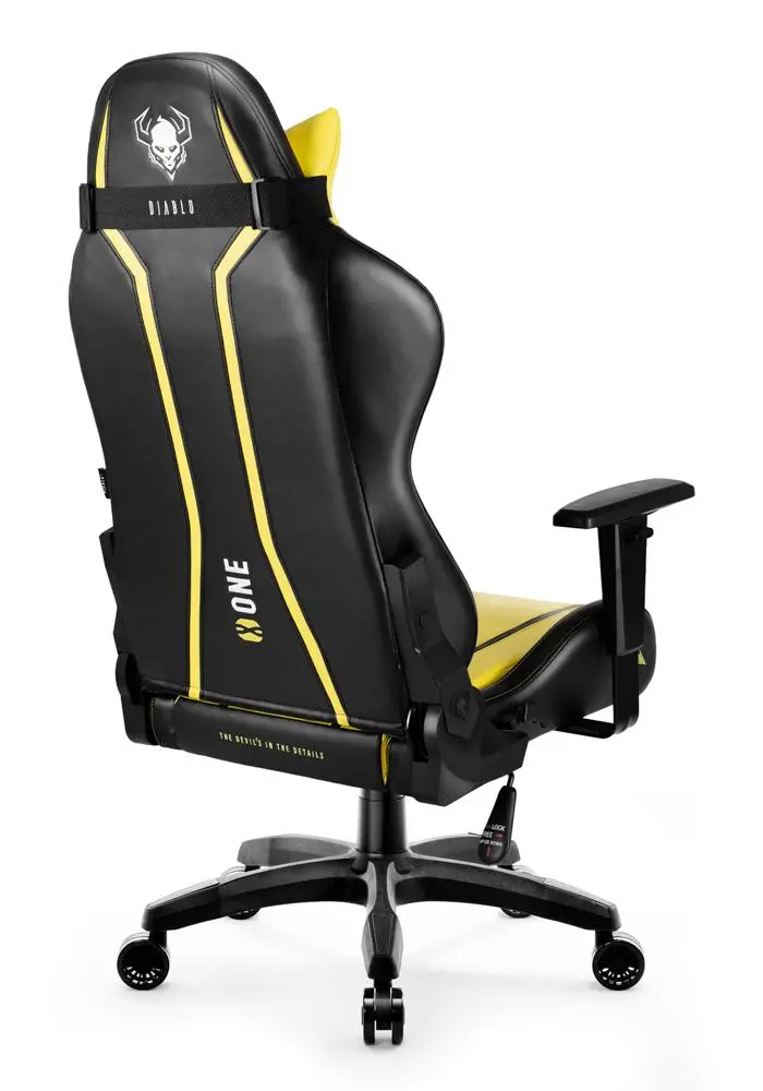 Fotel Diablo Chairs X-One 2.0 Normal Size Electric Yellow Gamingowy do 136kg Skóra ECO Tkanina Żółto-czarny