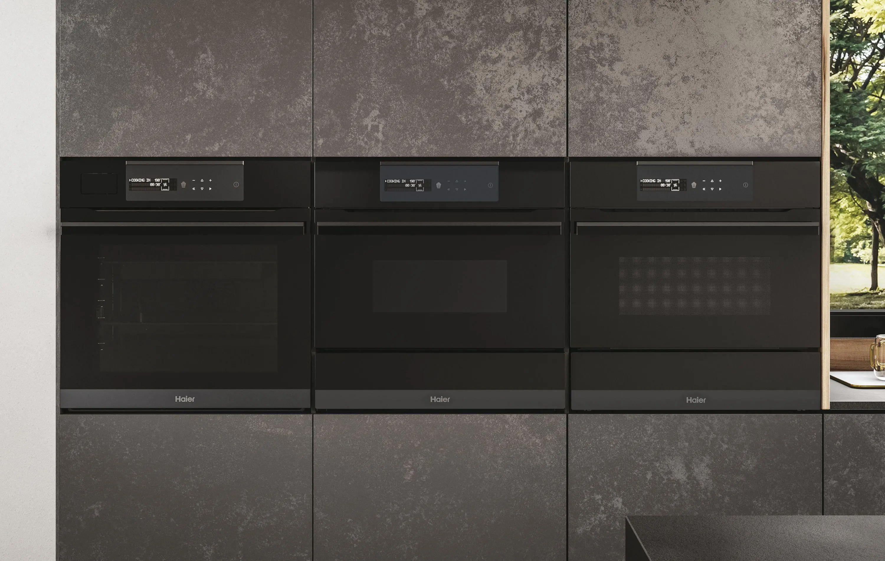 Piekarnik elektryczny parowy Haier I-Message Steam 6 HWO45NM6SXB1 Termoobieg Czarny