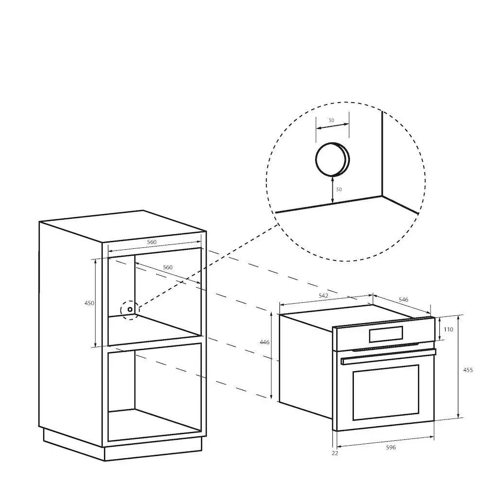 Piekarnik elektryczny parowy Haier I-Message Steam 6 HWO45NM6SXB1 Termoobieg Czarny