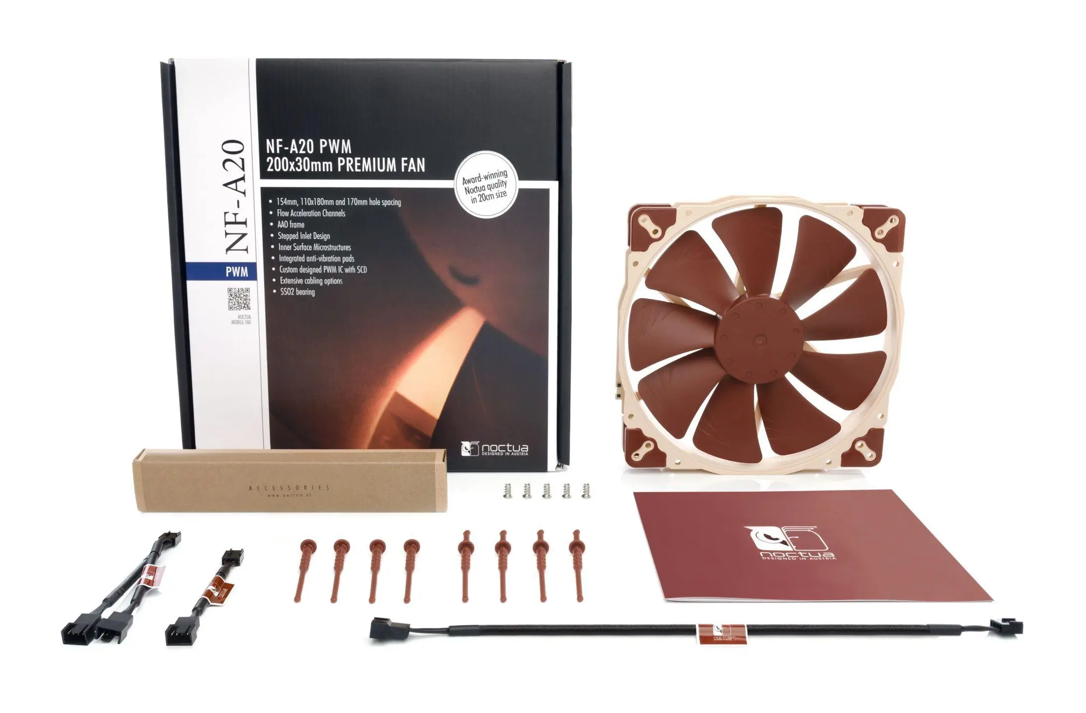 Wentylator Noctua NF-A20 12V PWM 200mm Beżowy