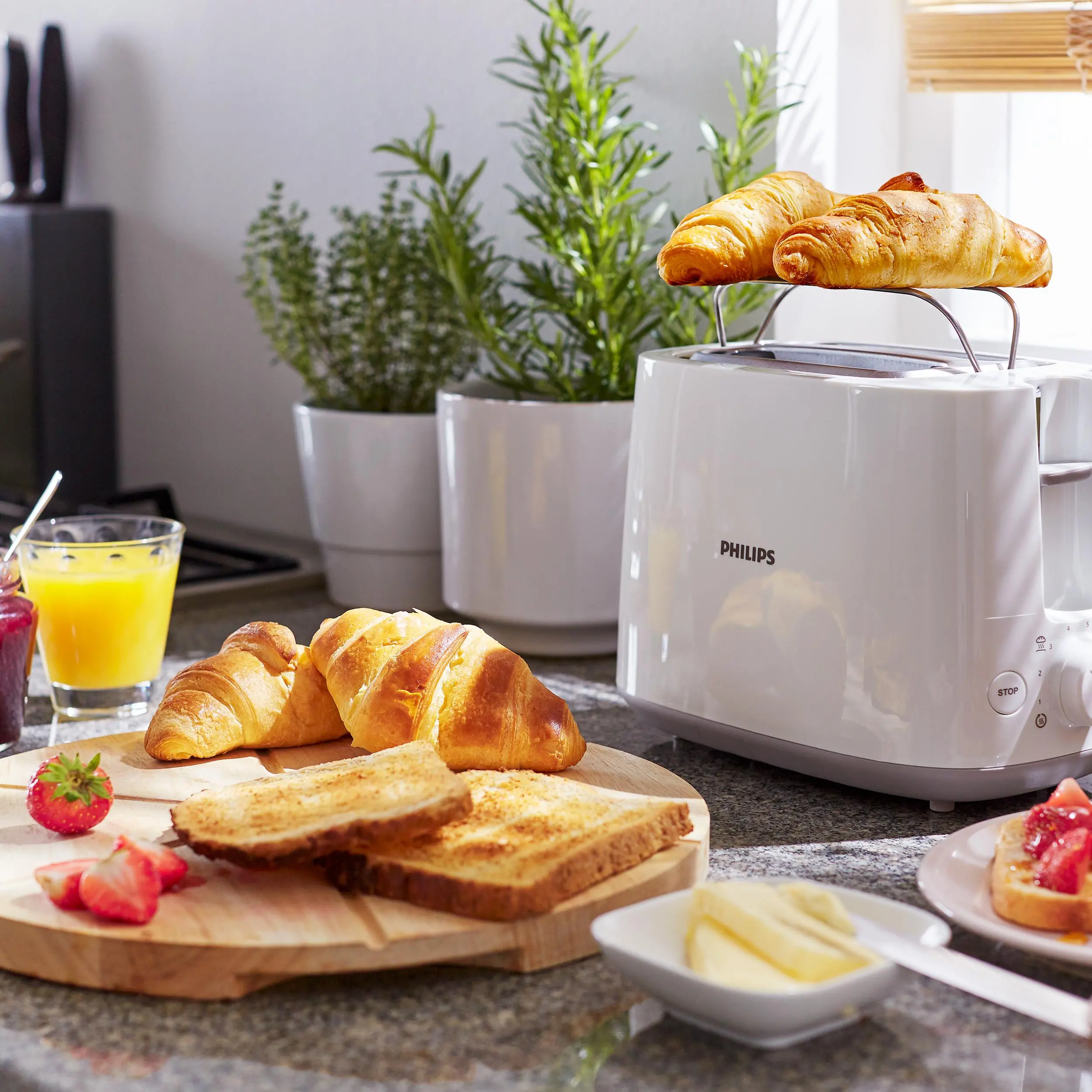 Toster Philips HD2582/00 Ruszt do bułek Rozmrażanie 900W