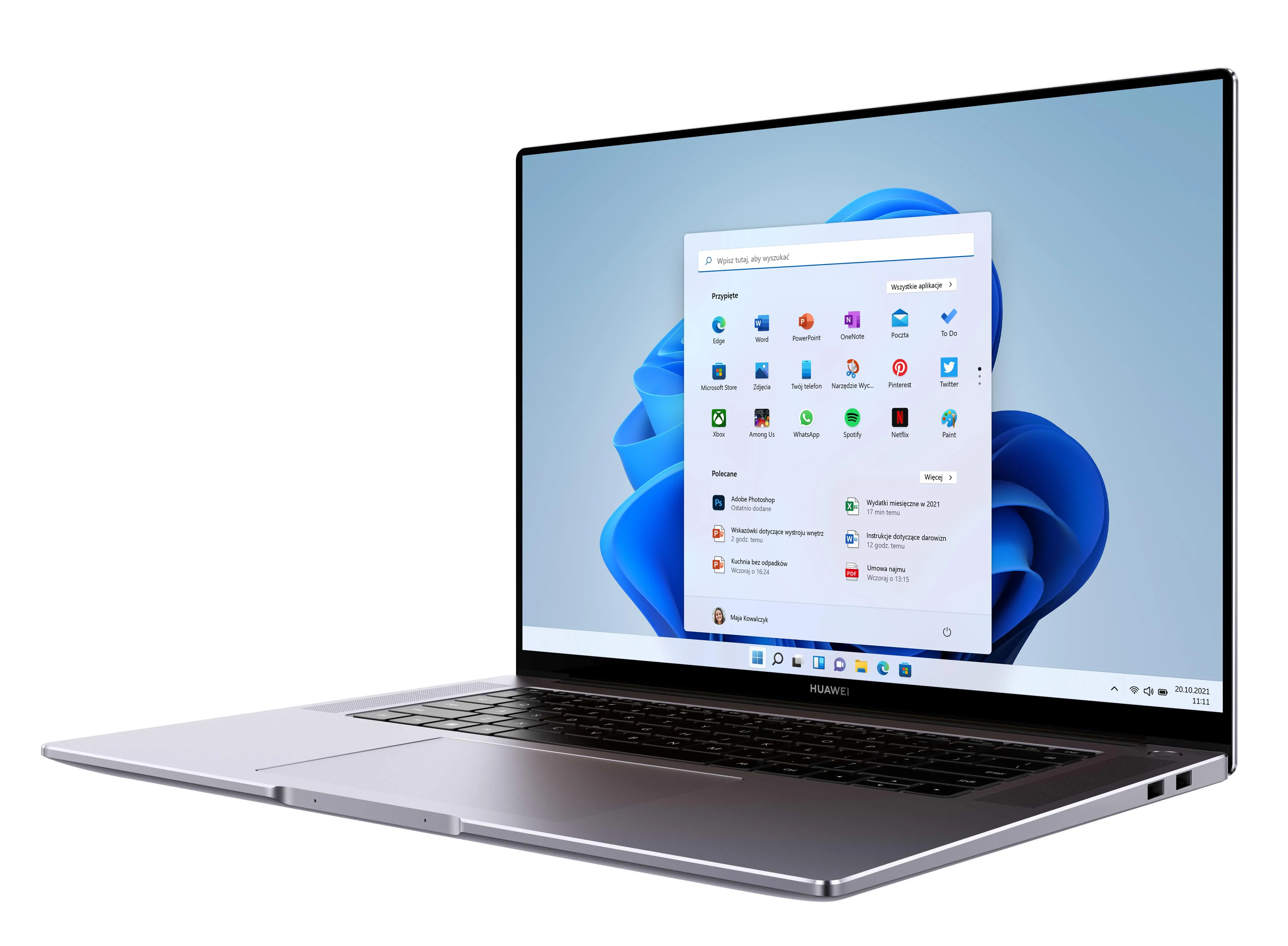 Laptop Huawei MateBook 16 16" R5 5600H 16GB RAM 512GB Dysk SSD Win11 Szary