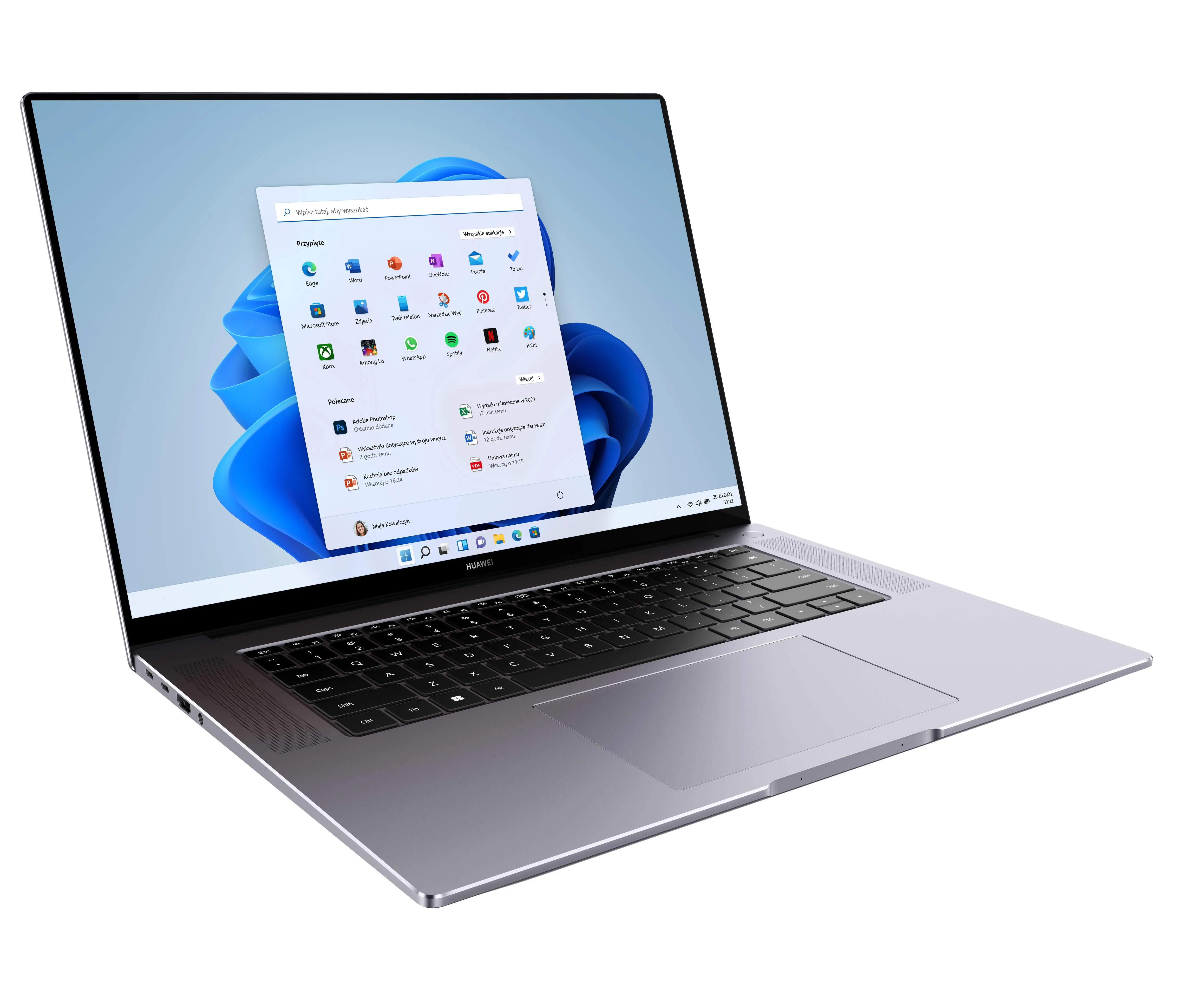 Laptop Huawei MateBook 16 16" R5 5600H 16GB RAM 512GB Dysk SSD Win11 Szary