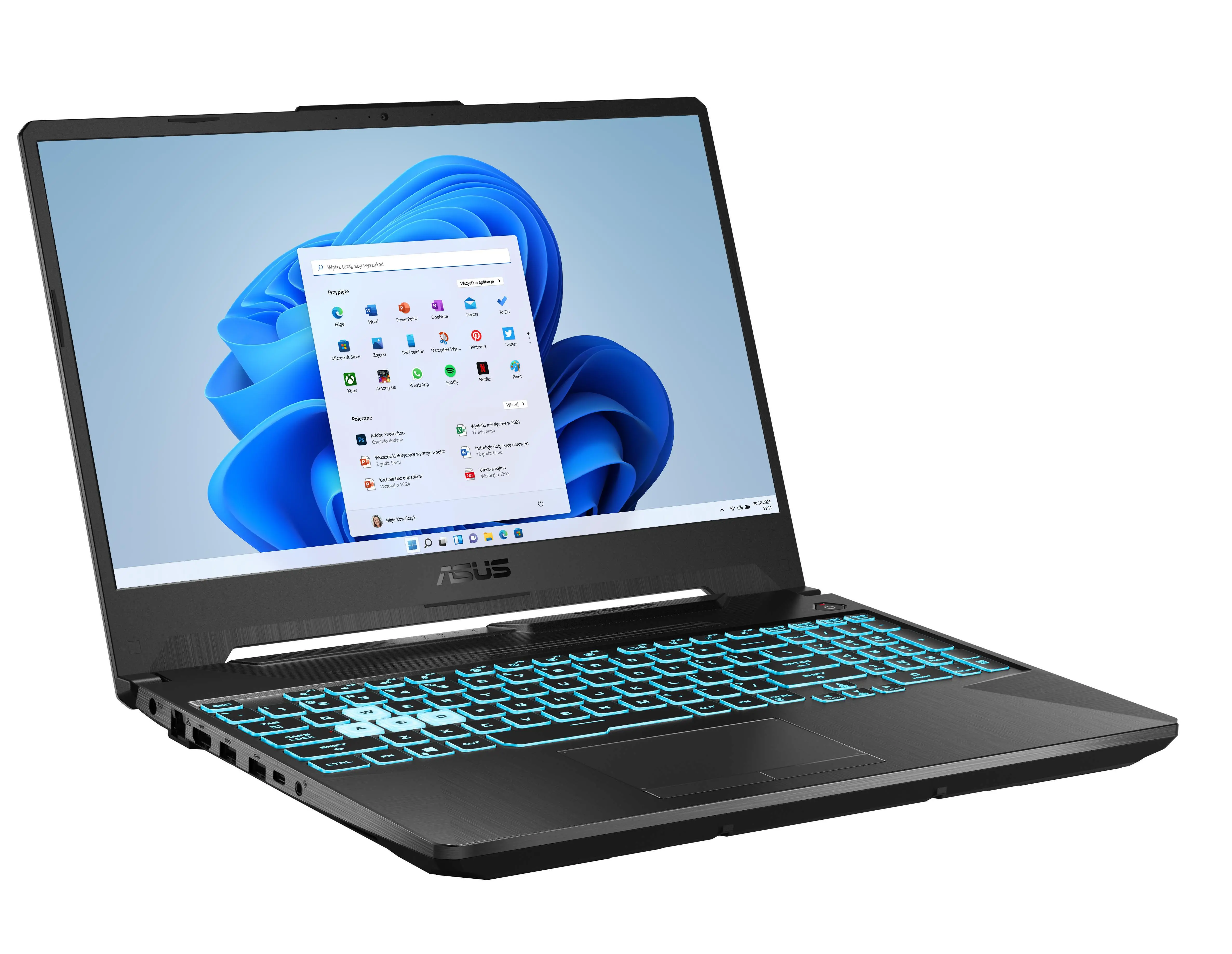 Laptop gamingowy ASUS TUF Gaming F15 FX506HE-HN012W 15,6" 144Hz i5-11400H 16GB RAM 512GB Dysk SSD RTX3050Ti Win11 Czarny