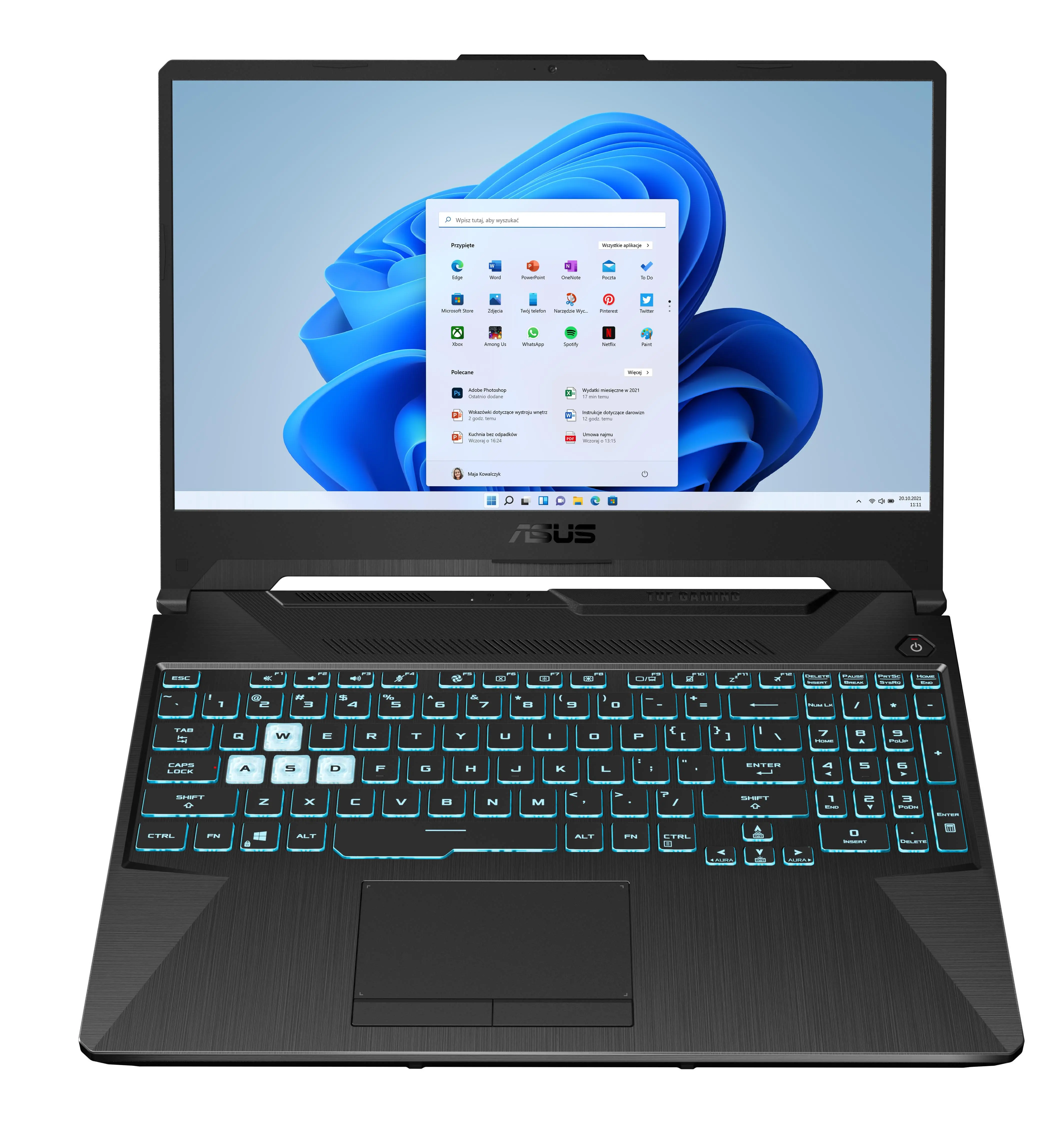 Laptop gamingowy ASUS TUF Gaming F15 FX506HE-HN012W 15,6" 144Hz i5-11400H 16GB RAM 512GB Dysk SSD RTX3050Ti Win11 Czarny
