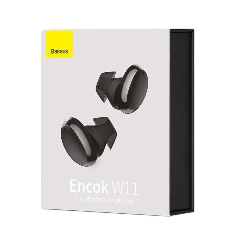 Słuchawki bezprzewodowe Baseus Encok W11 Dokanałowe Bluetooth 5.0 Czarny