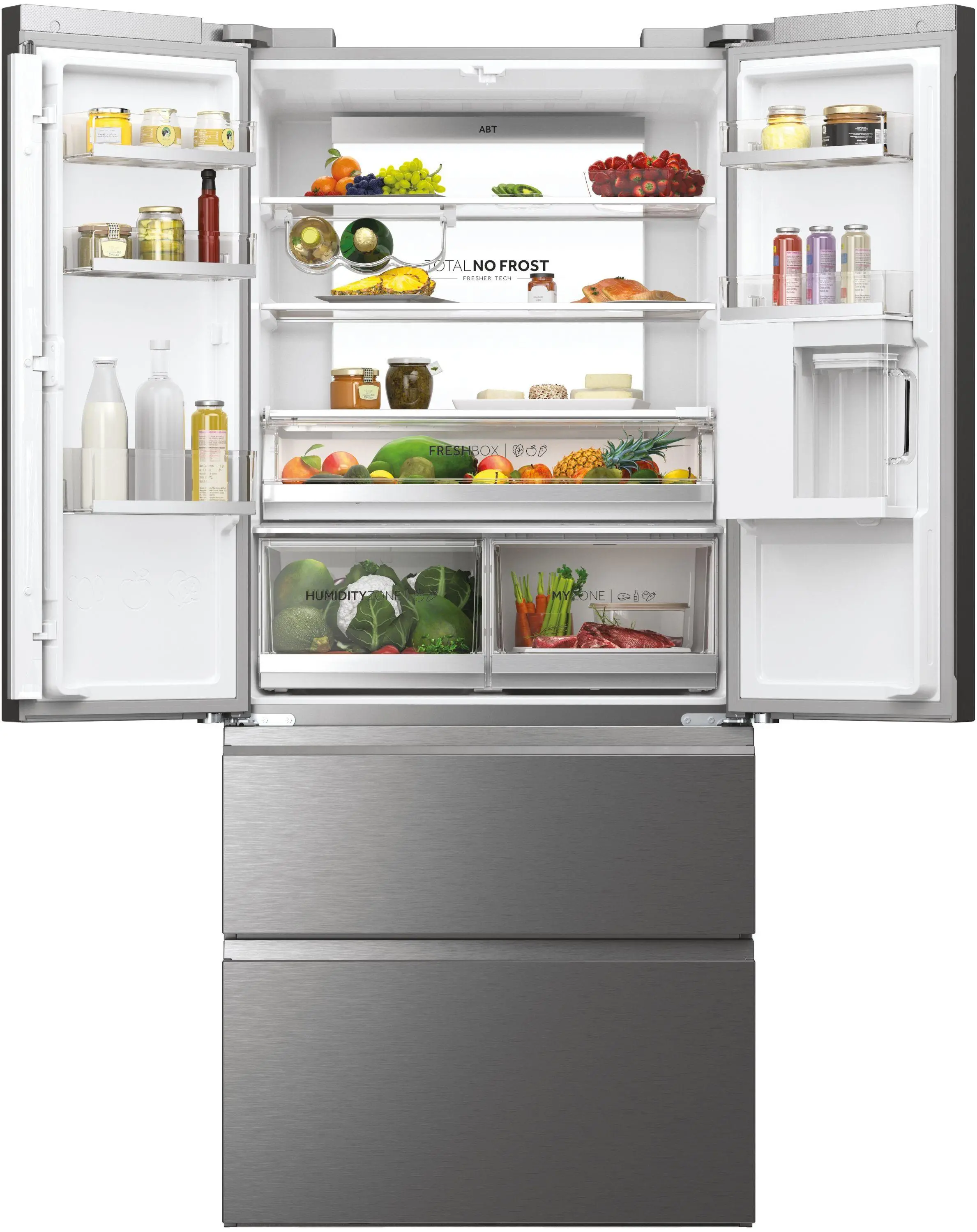 Lodówka Haier Seria 7 HFW7819EWMP Pełny No Frost 192,5cm Dystrybutor wody Zdalne sterowanie Inox