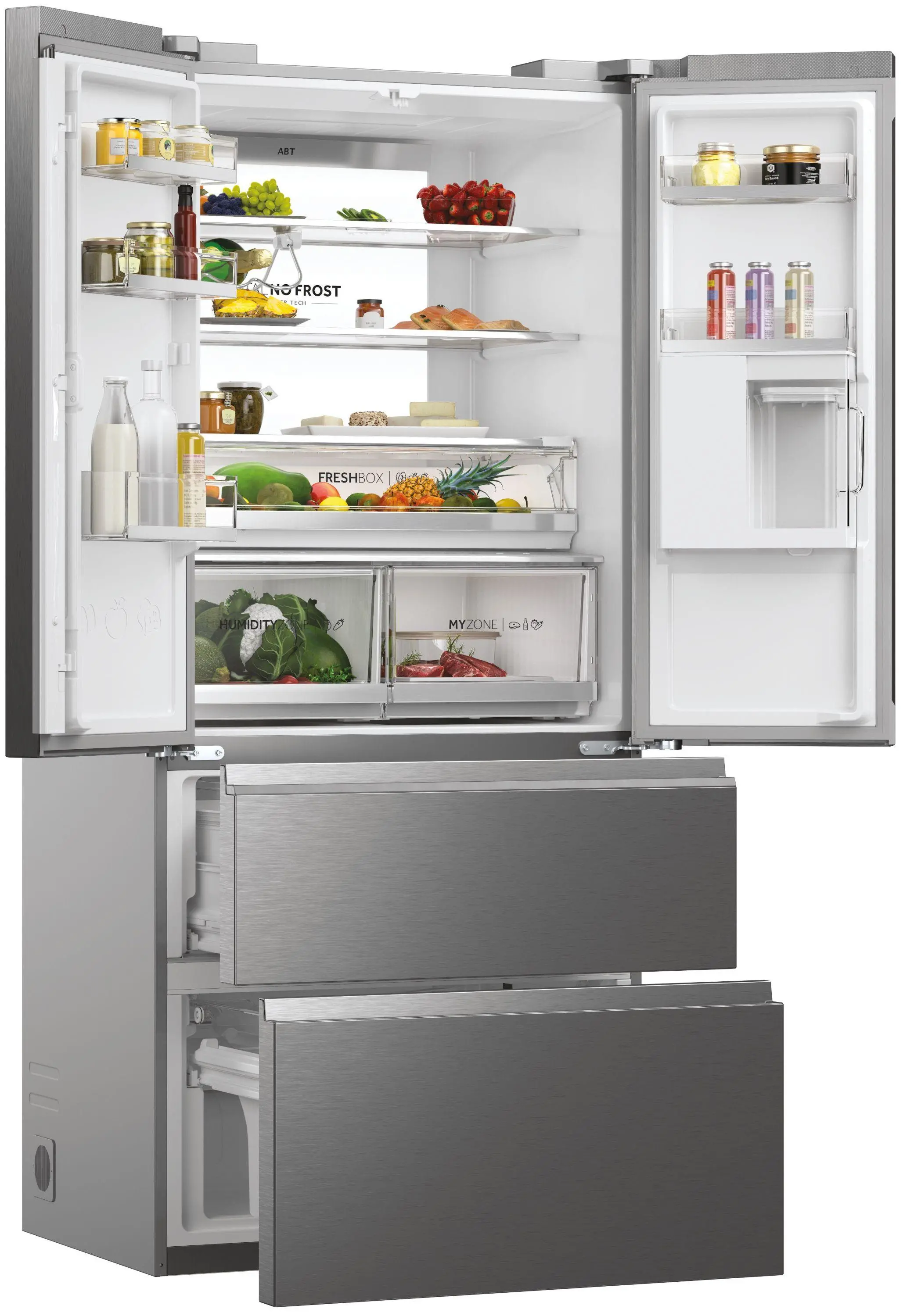 Lodówka Haier Seria 7 HFW7819EWMP Pełny No Frost 192,5cm Dystrybutor wody Zdalne sterowanie Inox
