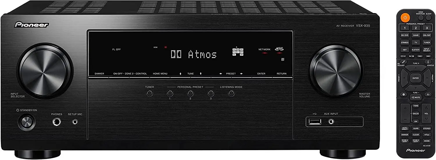 Amplituner Pioneer VSX-935 7.2-kanałowy Dolby Atmos DTS X Wi-Fi Bluetooth AirPlay Czarny