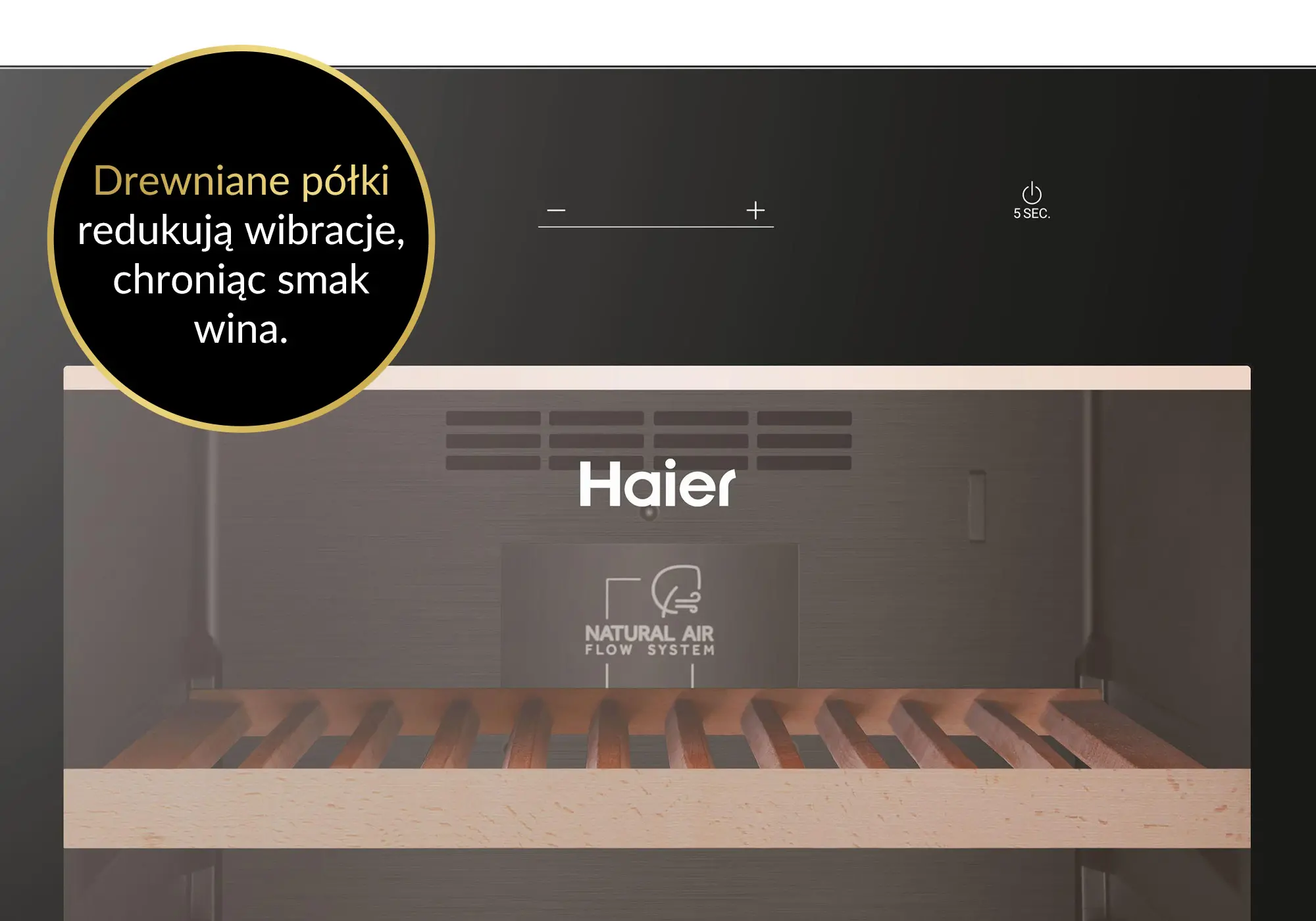 Chłodziarka do wina Haier Wine Bank Series 5 HWS247GGU1 247 miejsc na butelki