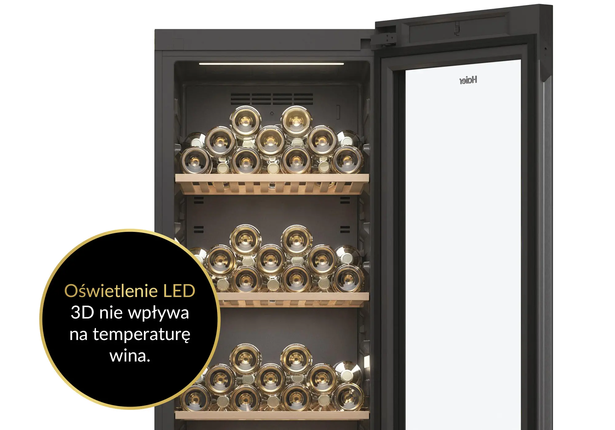 Chłodziarka do wina Haier Wine Bank Series 5 HWS247GGU1 247 miejsc na butelki