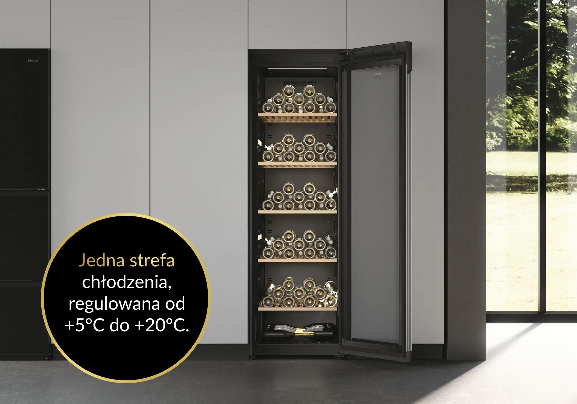 Chłodziarka do wina Haier Wine Bank Series 5 HWS247GGU1 247 miejsc na butelki