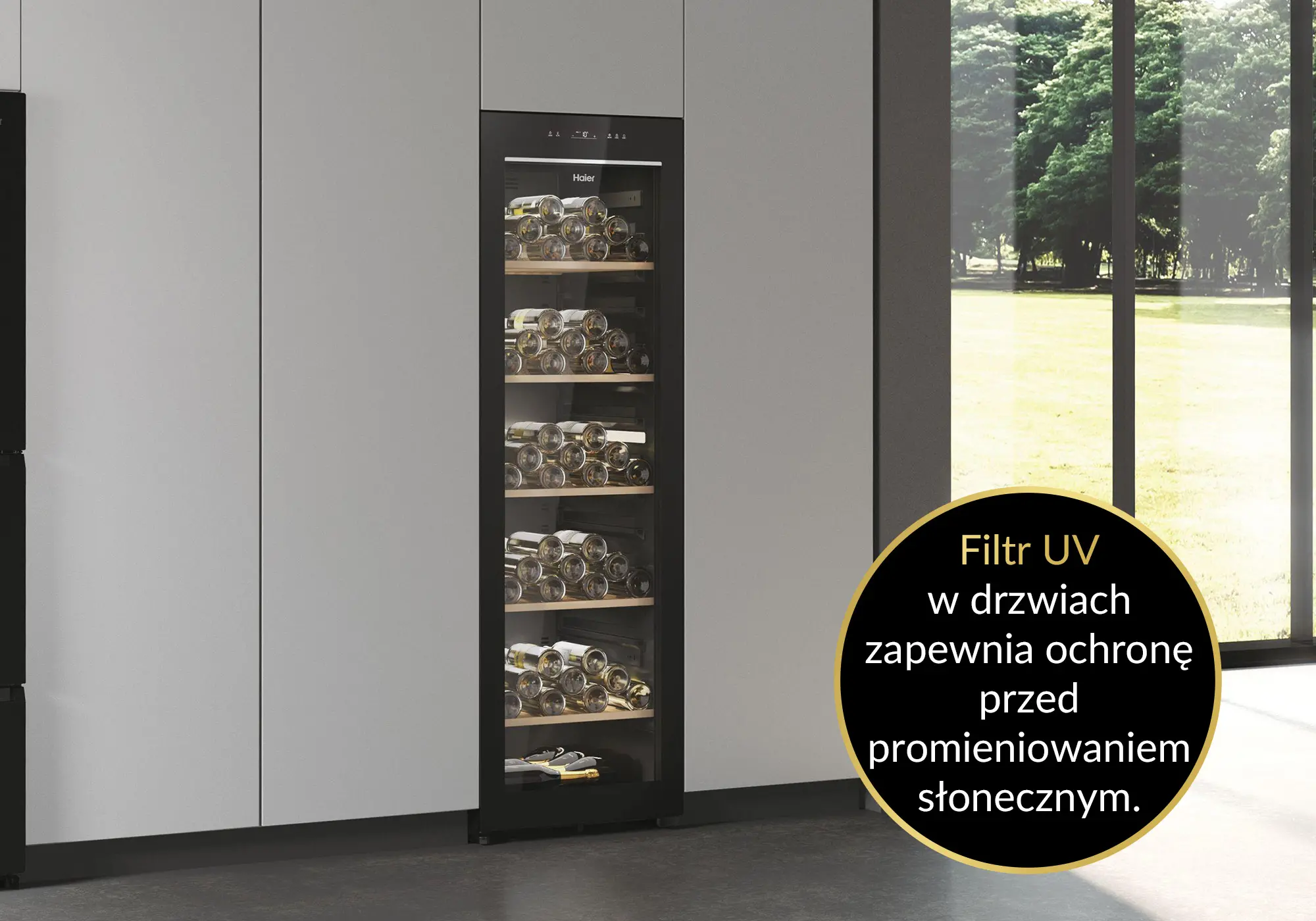 Chłodziarka do wina Haier Wine Bank Series 5 HWS247GGU1 247 miejsc na butelki