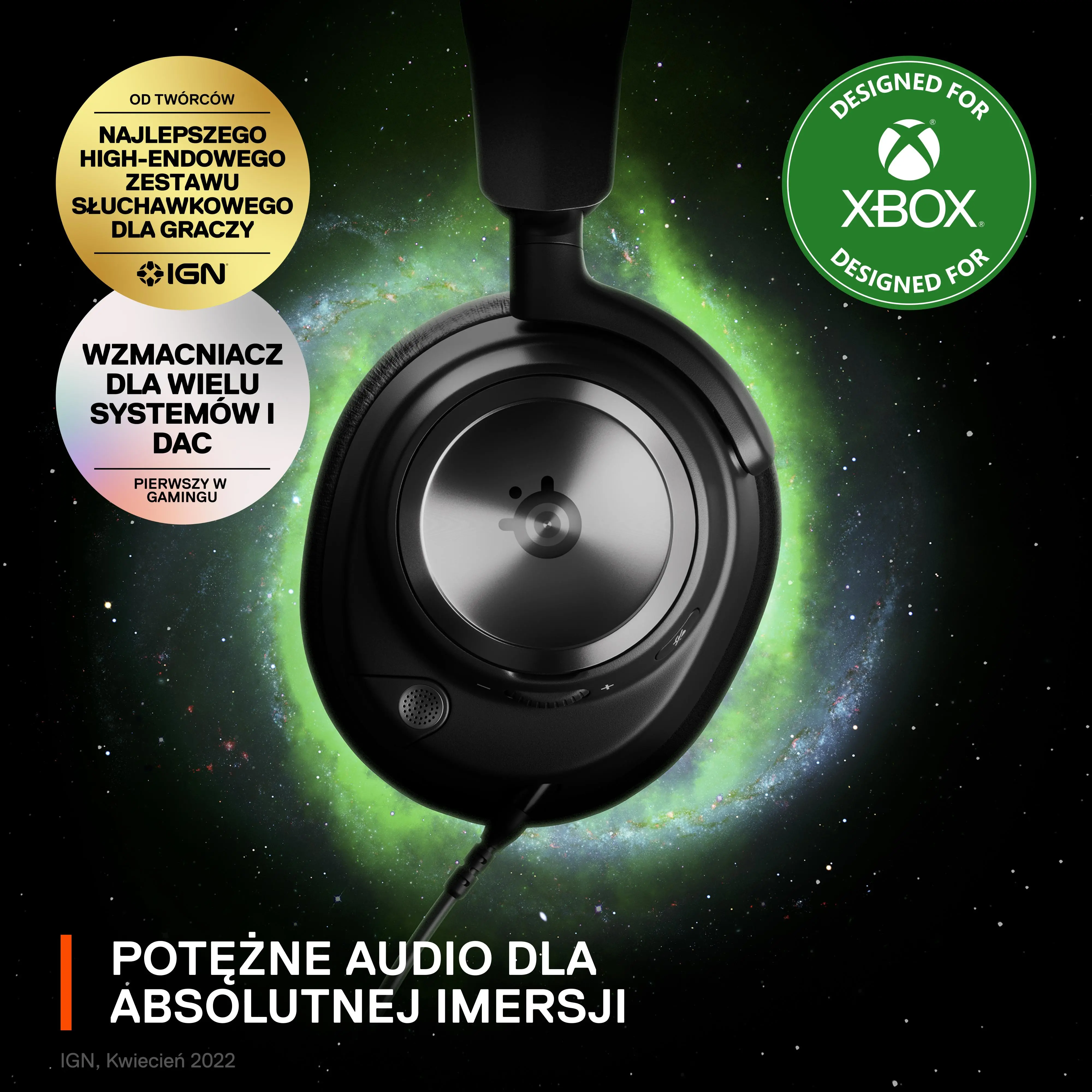 Słuchawki przewodowe z mikrofonem SteelSeries Arctis Nova Pro X Wired Nauszne Czarny