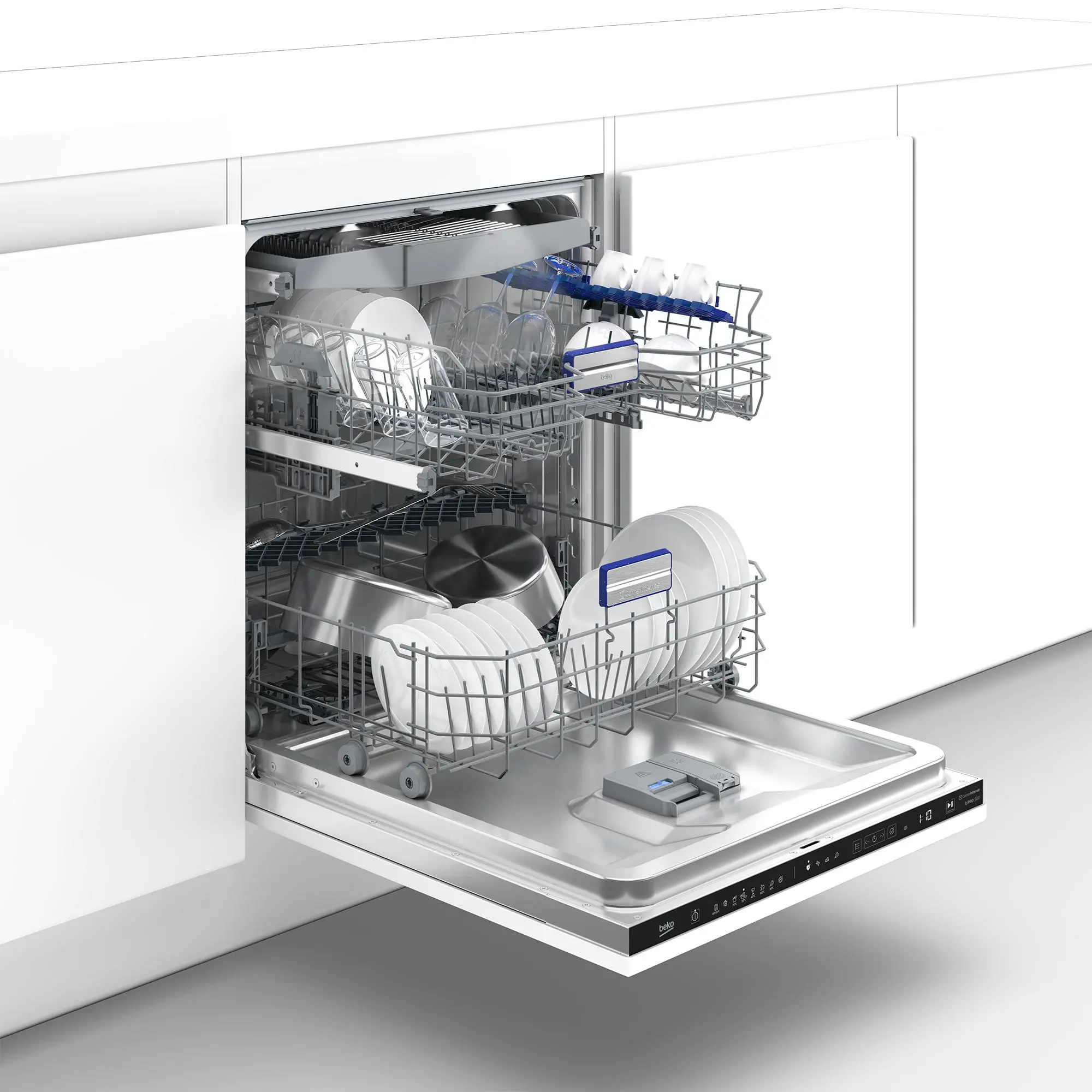 Zmywarka Beko bPro500 BDIN38647C 59,8cm Automatyczne otwieranie drzwi Szuflada na sztućce