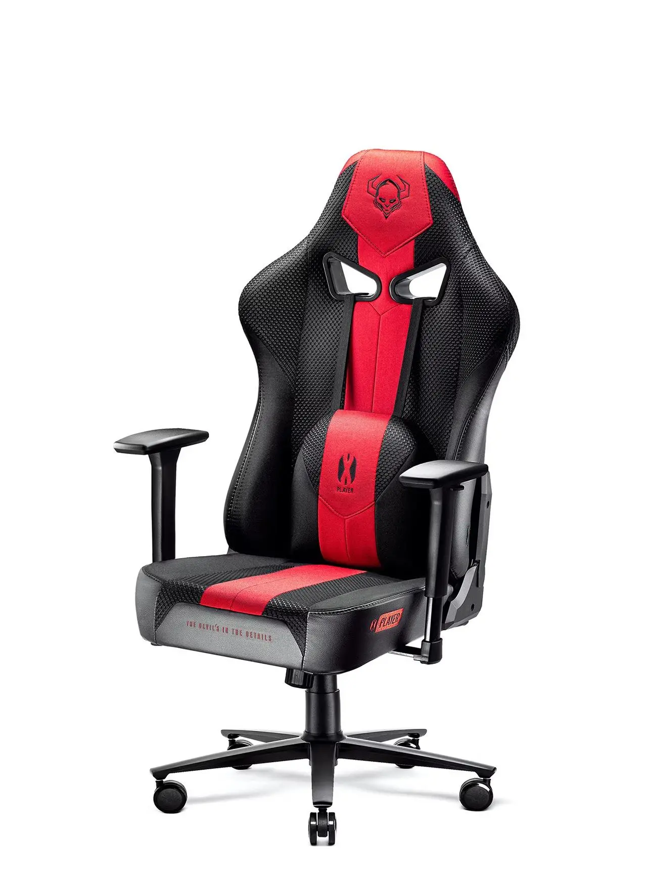 Fotel Diablo Chairs X-Player 2.0 Kids Size Dla dzieci do 120kg Skóra ECO Tkanina Karmazynowo-antracytowy
