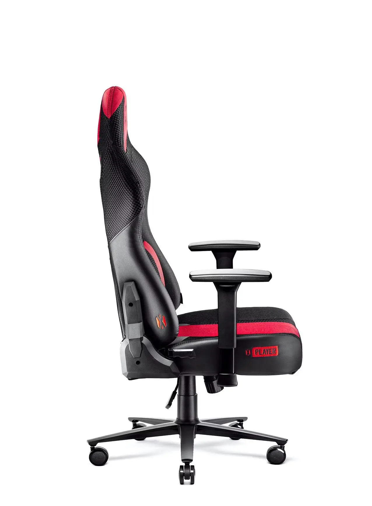Fotel Diablo Chairs X-Player 2.0 Kids Size Dla dzieci do 120kg Skóra ECO Tkanina Karmazynowo-antracytowy