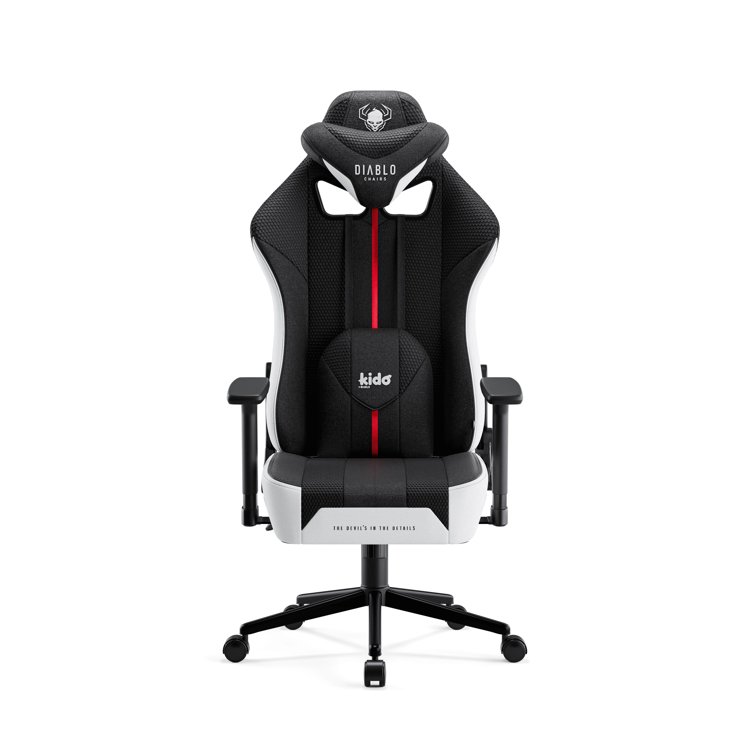 Fotel Diablo Chairs X-Player 2.0 Kido  Dla dzieci do 90kg Skóra ECO Tkanina Czarno-biały