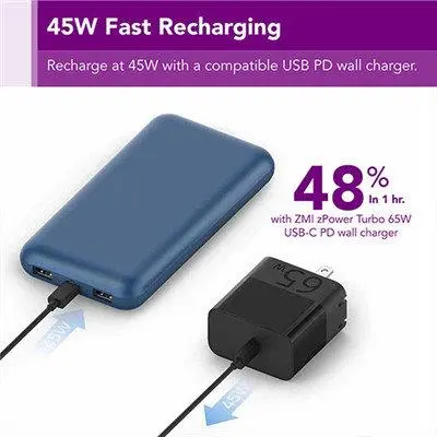 Powerbank ZMI QB823 20000mAh PD 65W Niebieski