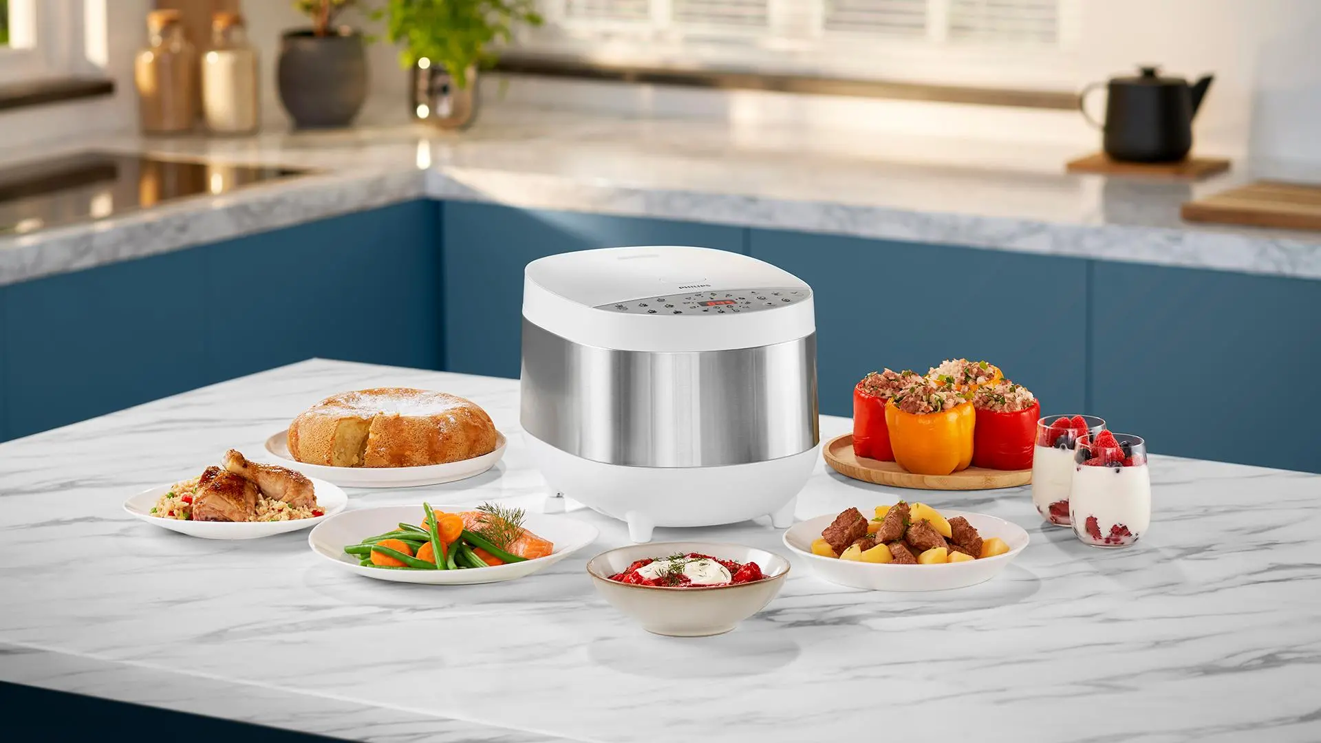 Multicooker Philips All-in-One Cooker HD4713/40 1067W 5l Tacka do gotowania na parze