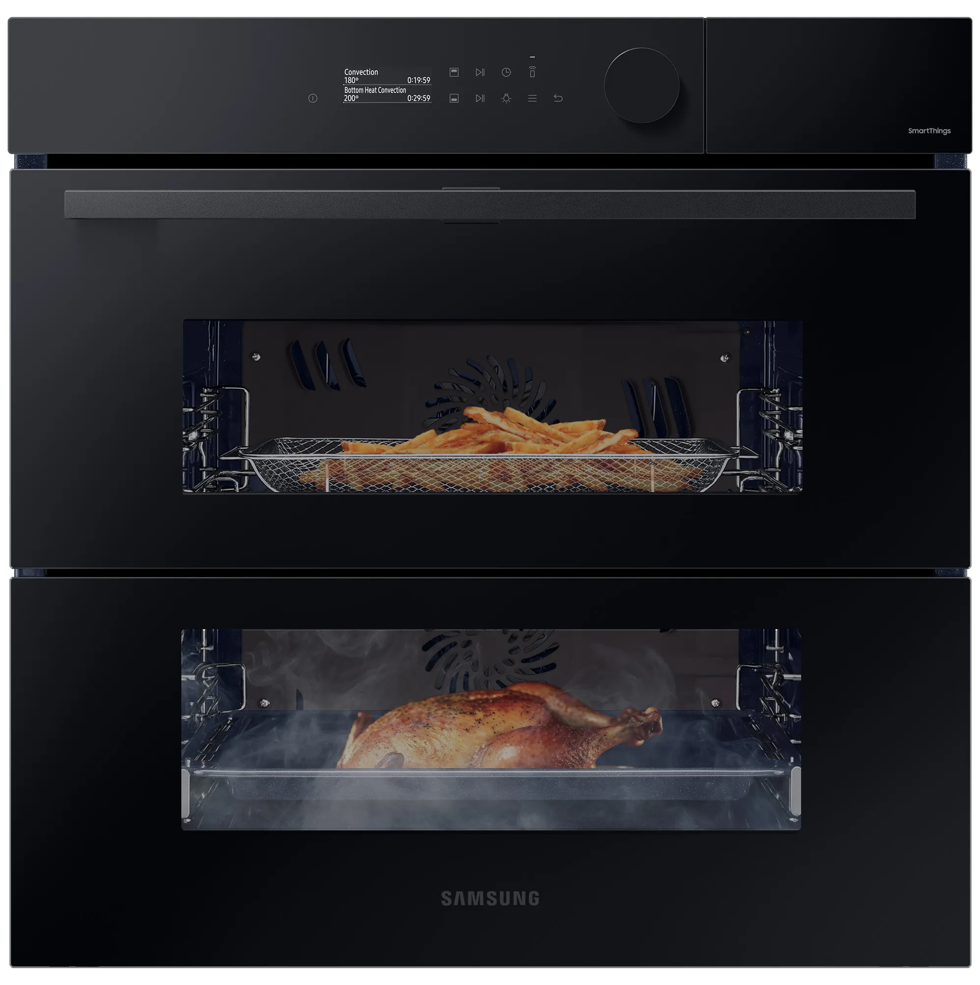 Piekarnik elektryczny parowy Samsung NV7B5765RAK Dual Cook Termoobieg AirFry Zdalne sterowanie Czarny