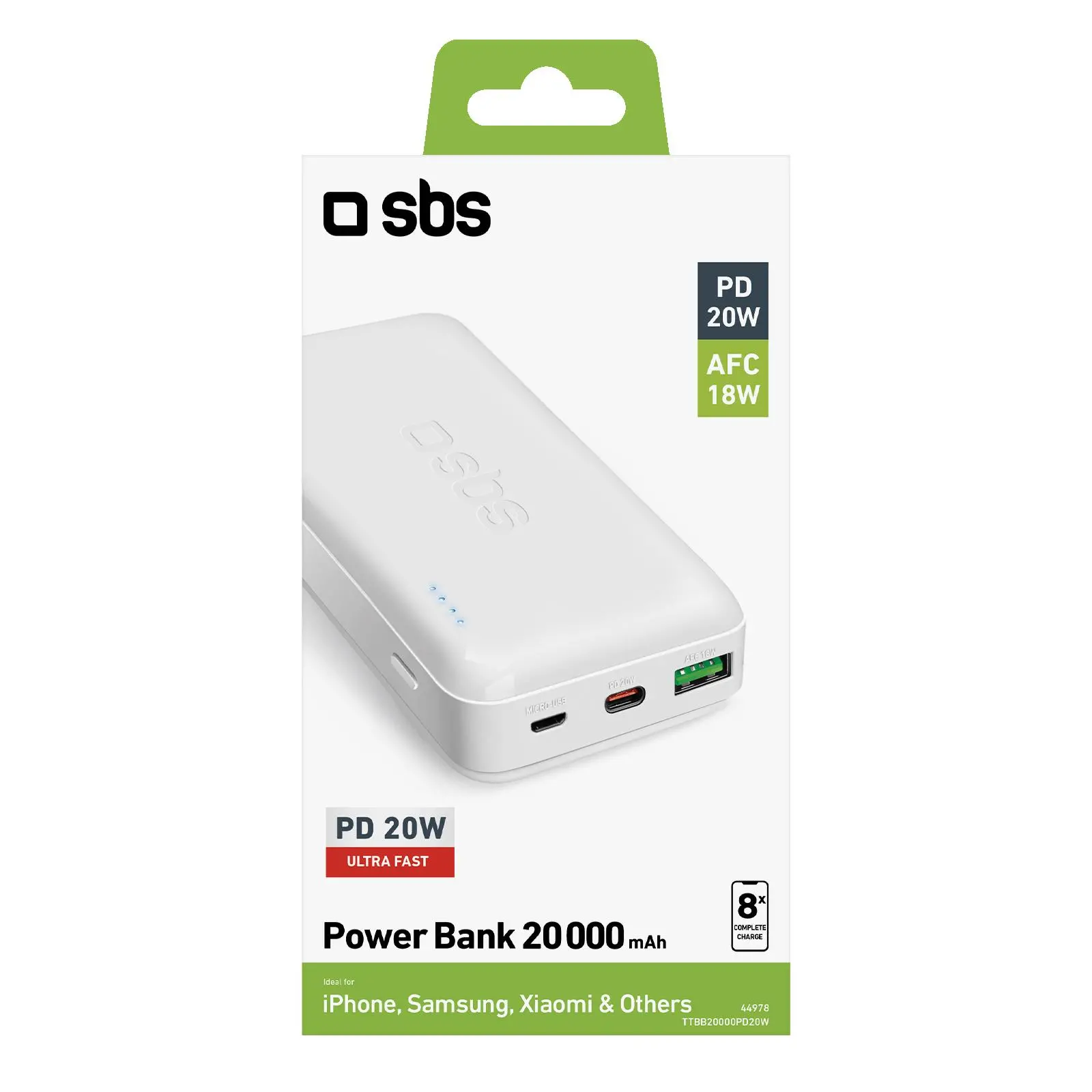 Powerbank SBS TTBB20000PD20W 20000mAh Biały