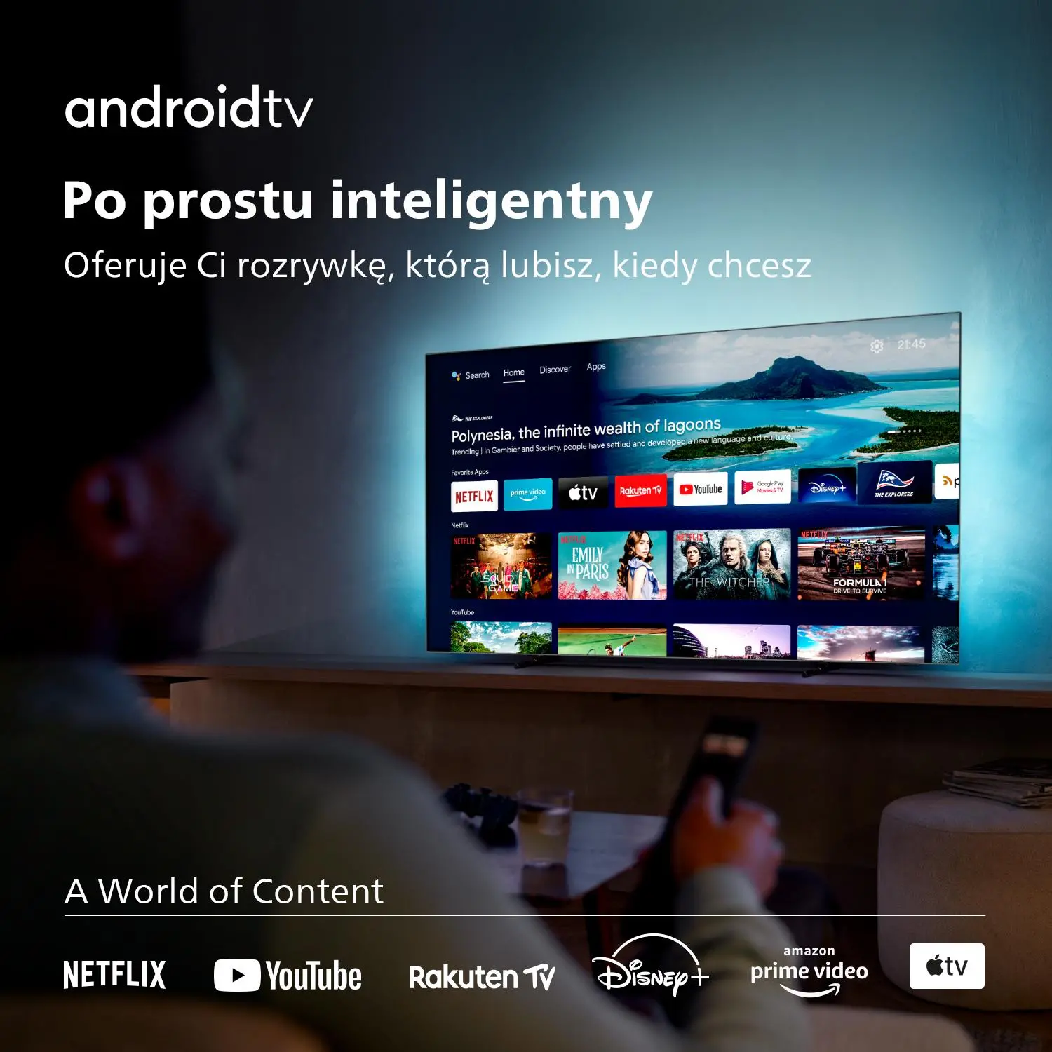 Telewizor Philips 65OLED707/12 65" OLED 4K 120Hz Android TV Ambilight Dolby Vision Dolby Atmos HDMI 2.1 DVB-T2