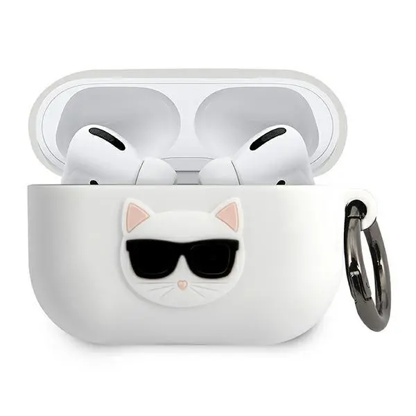 Etui na słuchawki Karl Lagerfeld KLACAPSILCHWH Silicone Choupette AirPods Pro Cover Biały