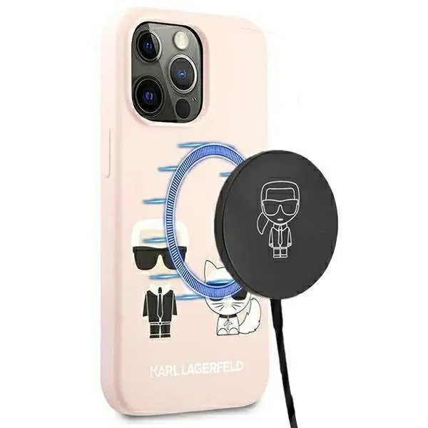 Etui Karl Lagerfeld Silicone Ikonik Karl & Choupette Magsafe KLHMP13XSSKCI do iPhone 13 Pro Max