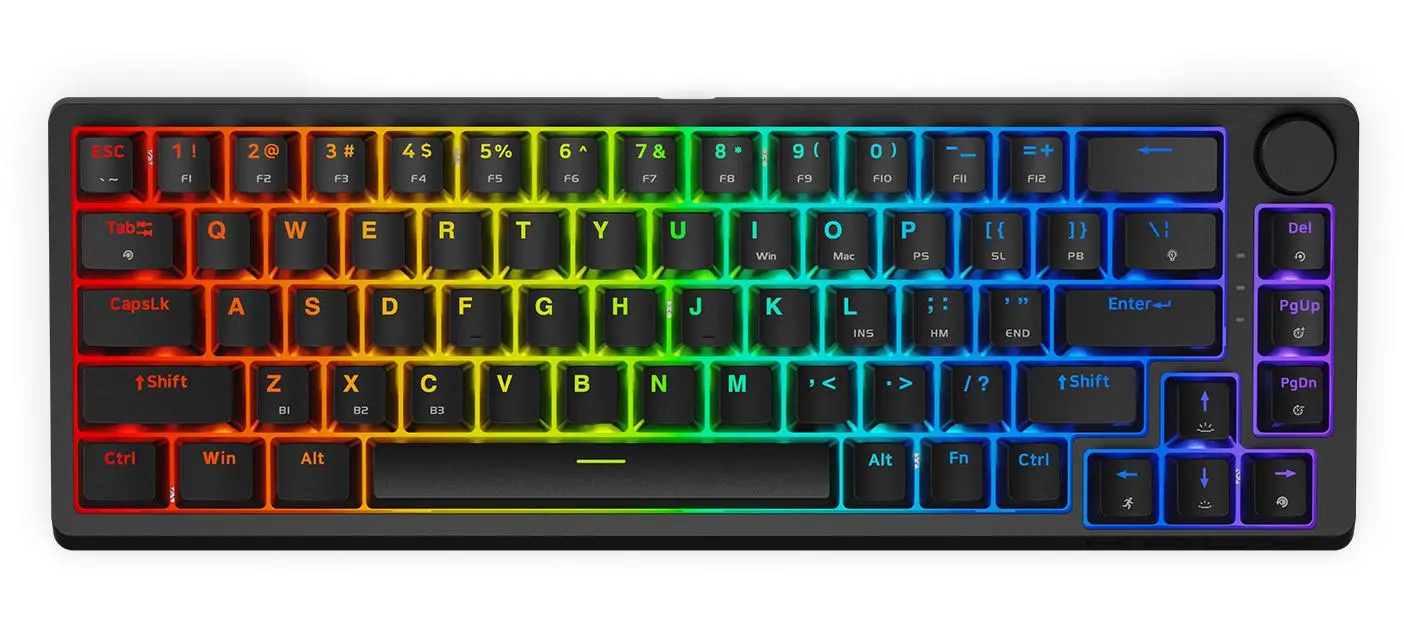 Klawiatura mechaniczna Krux Atax 65% Pro RGB Gateron Yellow Pro Czarny