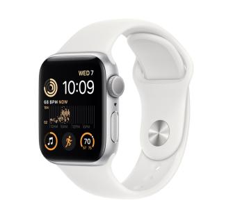 Smartwatch Apple Watch SE 2gen GPS 40mm koperta z aluminium srebrny - pasek sportowy biały