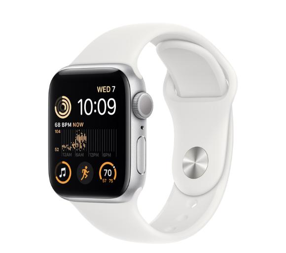 Smartwatch Apple Watch SE 2gen GPS 40mm koperta z aluminium (srebrny) + pasek sportowy (biały)