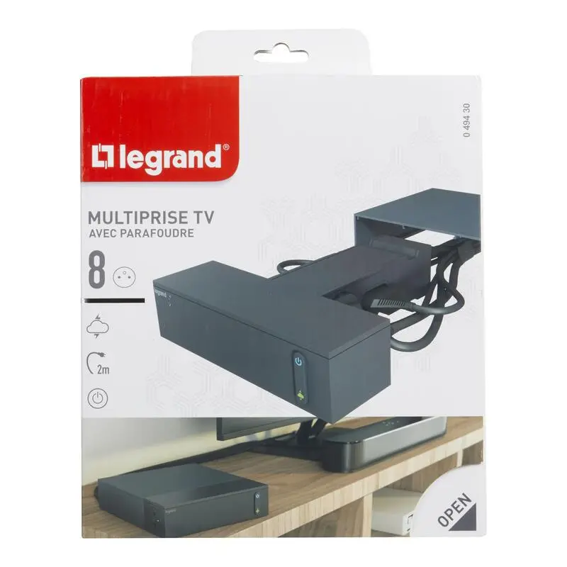 Przedłużacz Legrand 049430 8 gniazd 2m Czarny
