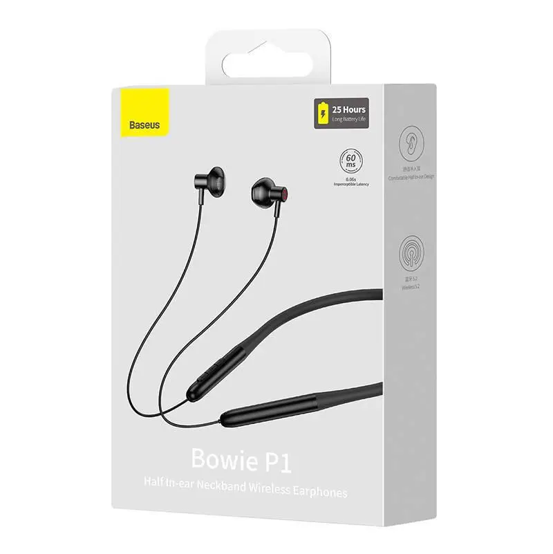Słuchawki bezprzewodowe Baseus Bowie P1 Douszne Bluetooth 5.2 Czarny