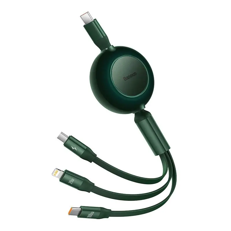 Kabel Baseus CAMJ010206 USB-C 3w1 100W 3,5A 1,1m Zielony