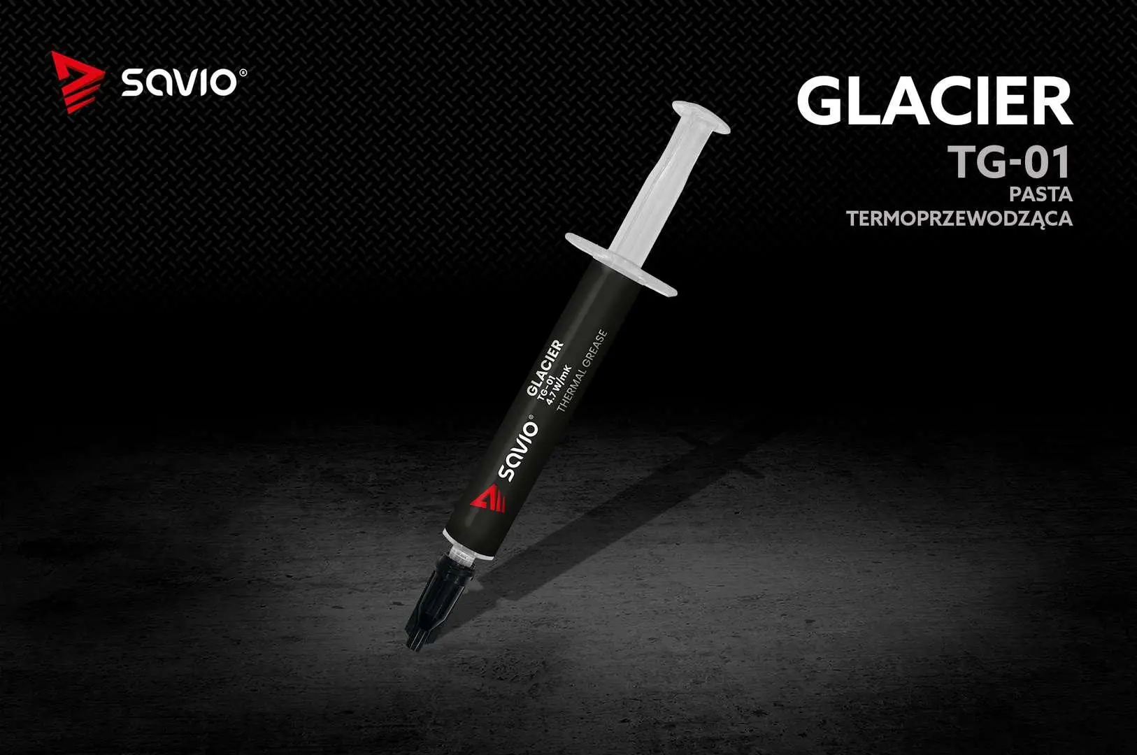 Pasta termoprzewodząca Savio Glacier TG-01 4.7 W/mK 4g