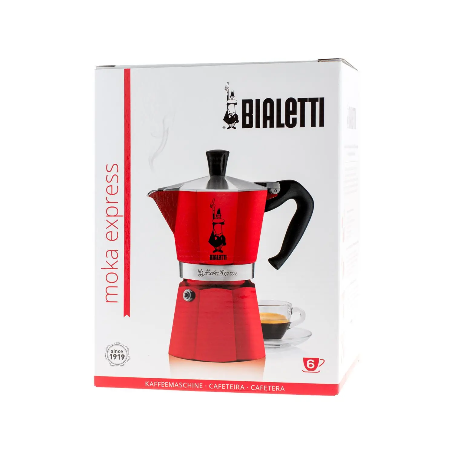 Kawiarka Bialetti Moka Express 6tz 300ml Czerwony