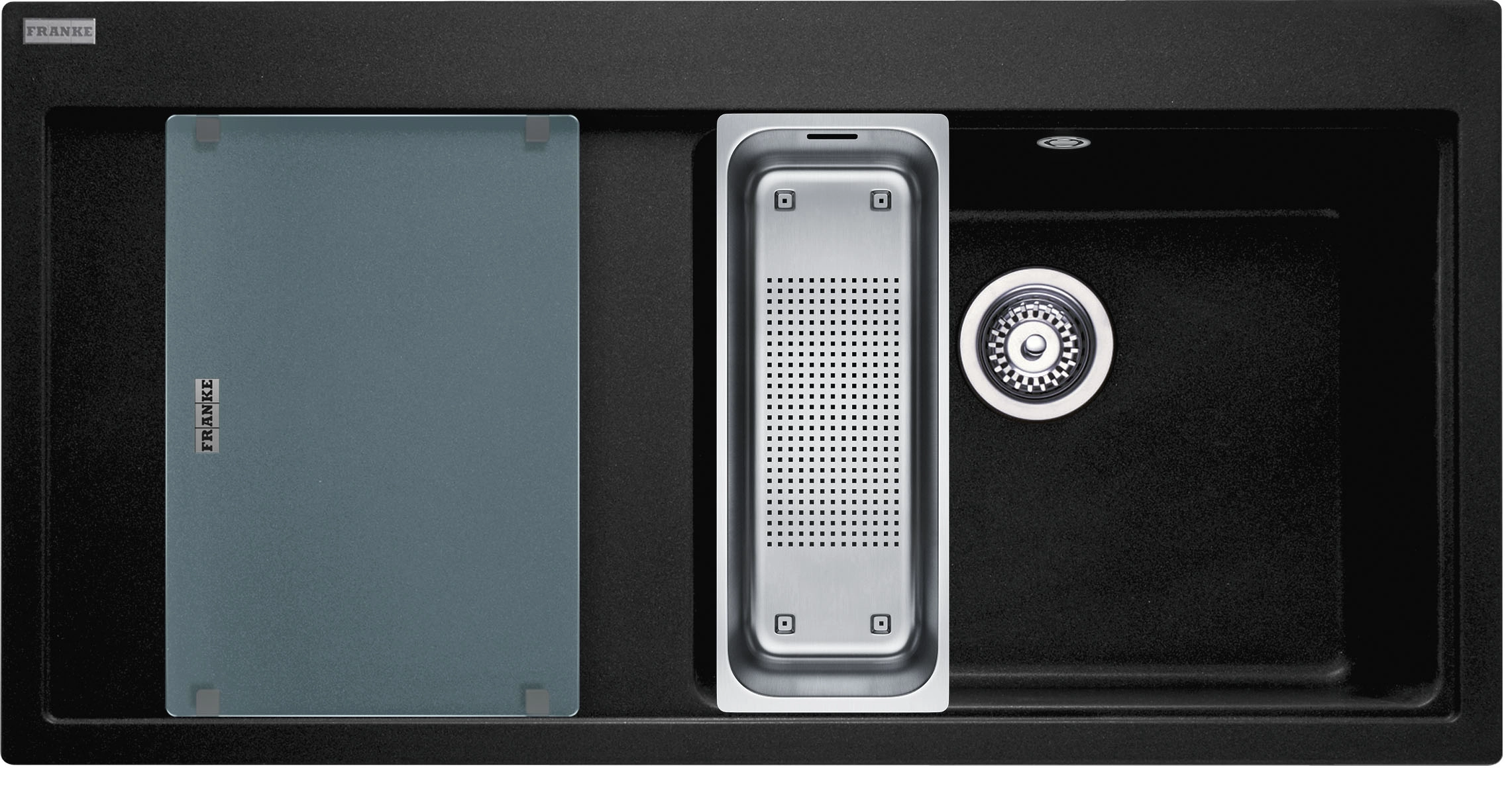 Zlewozmywak Franke Mythos MTG 611-100 Komora z prawej strony Granitowy Onyx