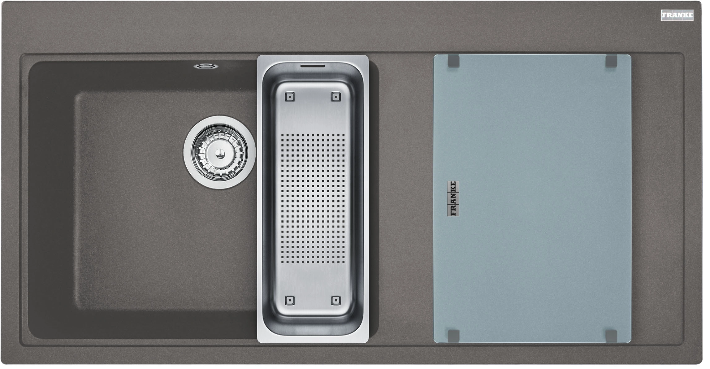 Zlewozmywak Franke Mythos MTG 611-100 Komora z lewej strony Granitowy Kamienny szary