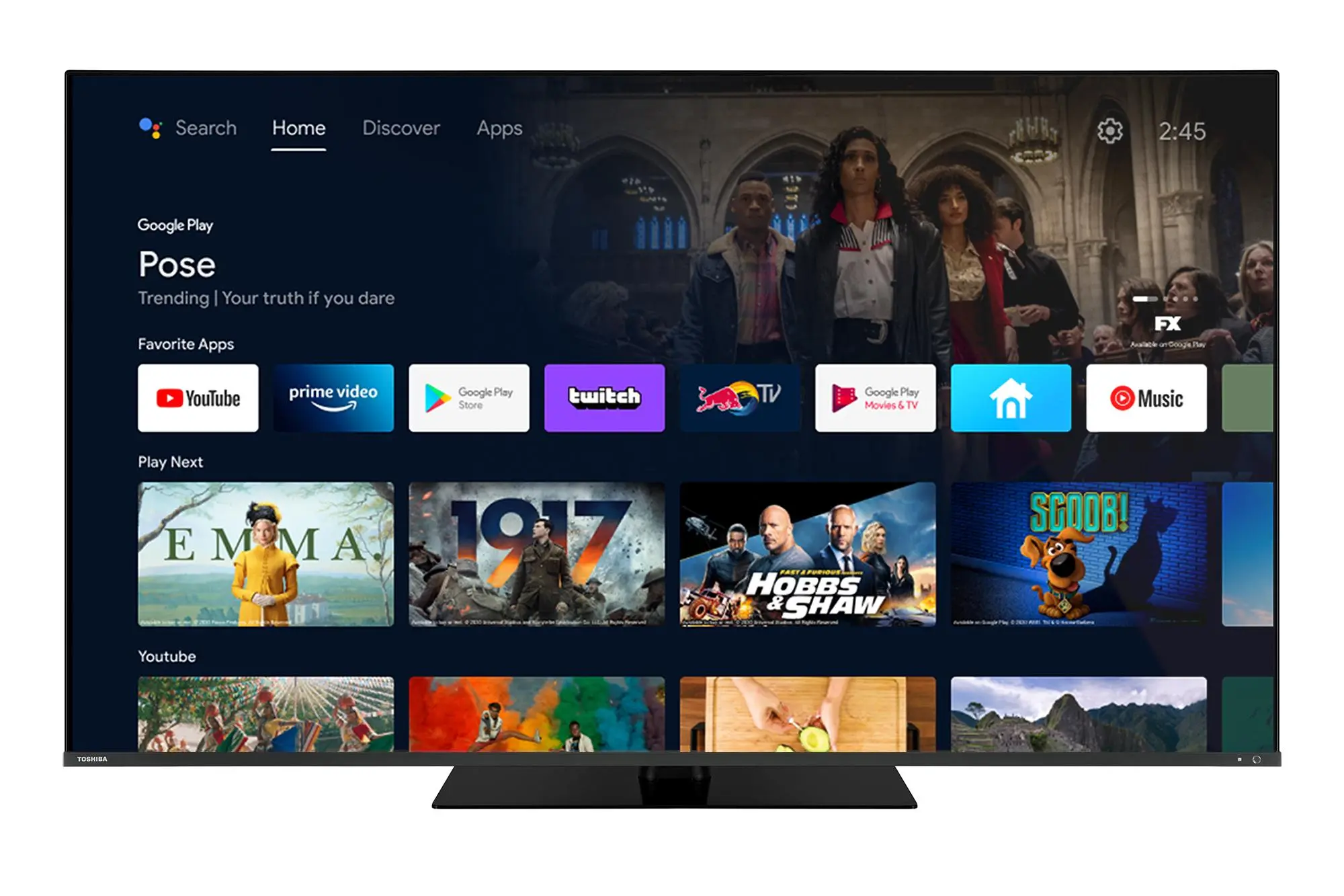 Telewizor Toshiba 65QA7D63DG 65" QLED Android TV Dolby Vision Dolby Atmos DTS-X 60Hz DVB-T2