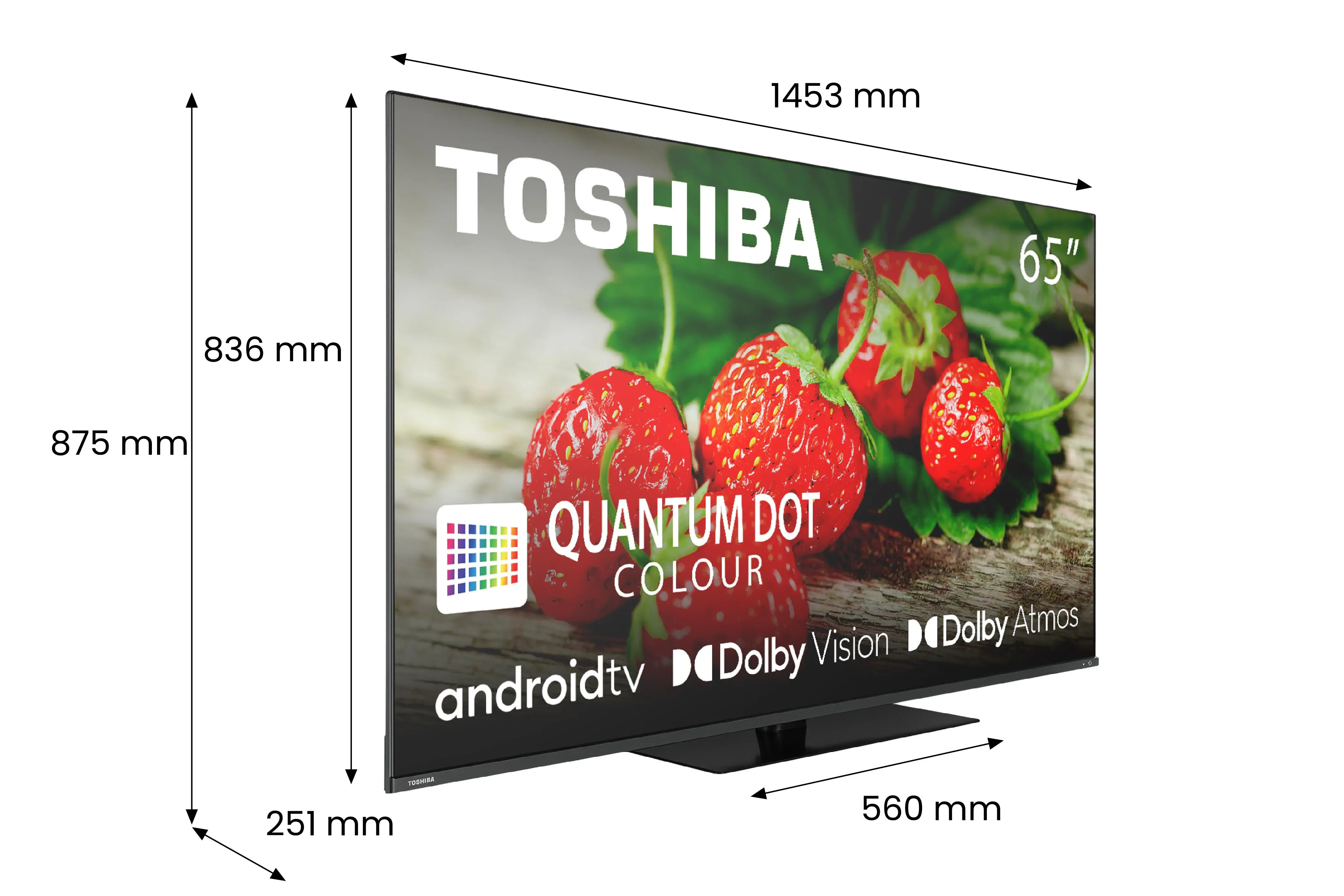 Telewizor Toshiba 65QA7D63DG 65" QLED Android TV Dolby Vision Dolby Atmos DTS-X 60Hz DVB-T2