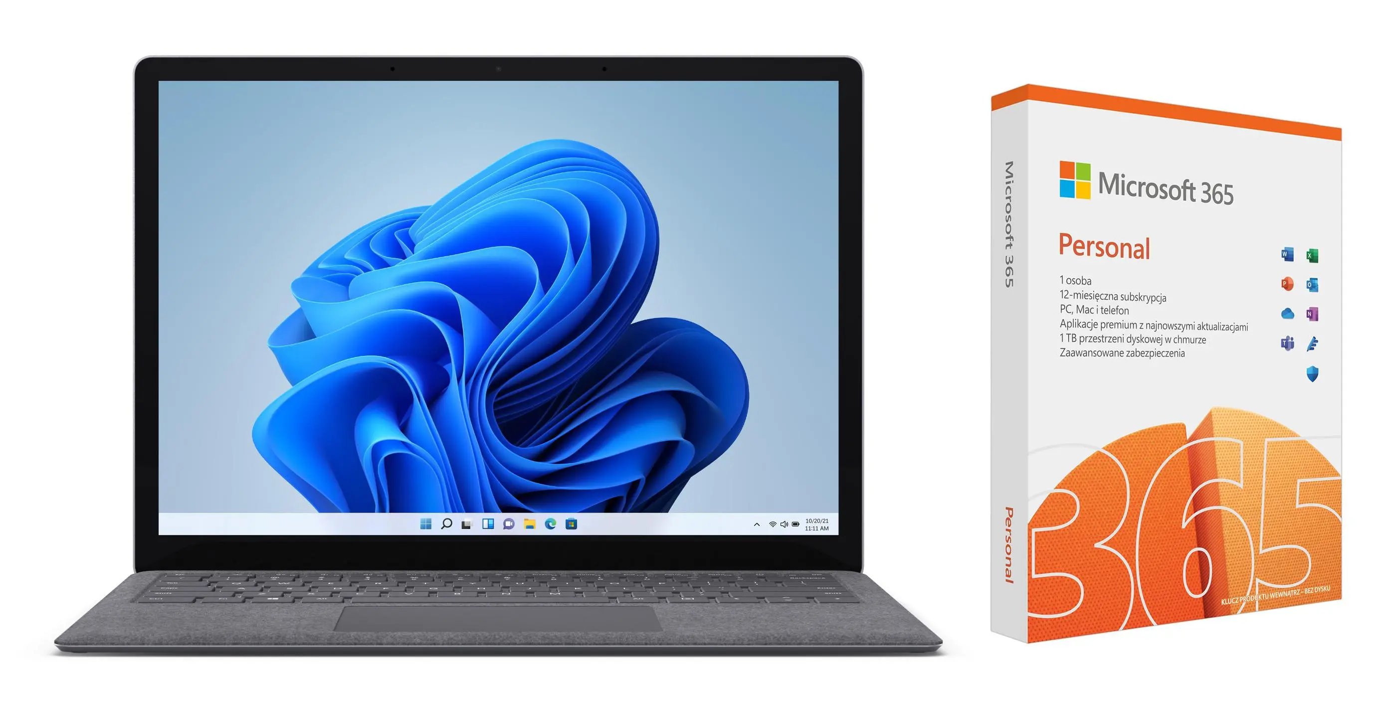 Laptop 2w1 Microsoft Surface Laptop 4 13,5" R5 4680U 8GB RAM 256GB Dysk SSD Win11 Platynowy Alcantara + 365 Personal