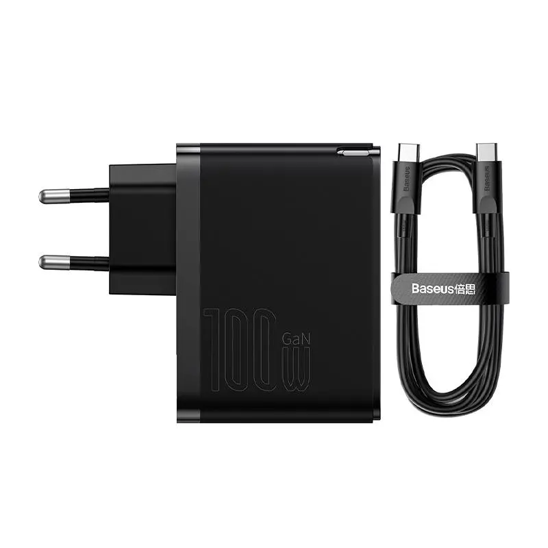 Ładowarka sieciowa Baseus GaN5 Pro USB-C + USB 100W + kabel Czarny