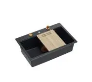 Quadron HQM7650U7_PVDC1 Marc Workstation Granitowy Czarny matowy/Miedziany