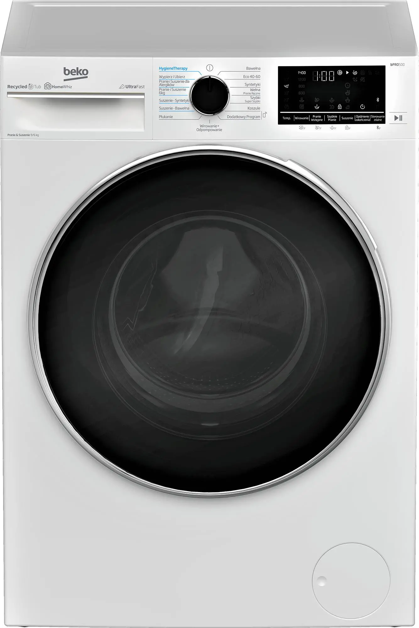 Pralko-suszarka Beko bPro500 B5DFT594427WPB SteamCure 57,3cm 9kg/6kg Zdalne sterowanie