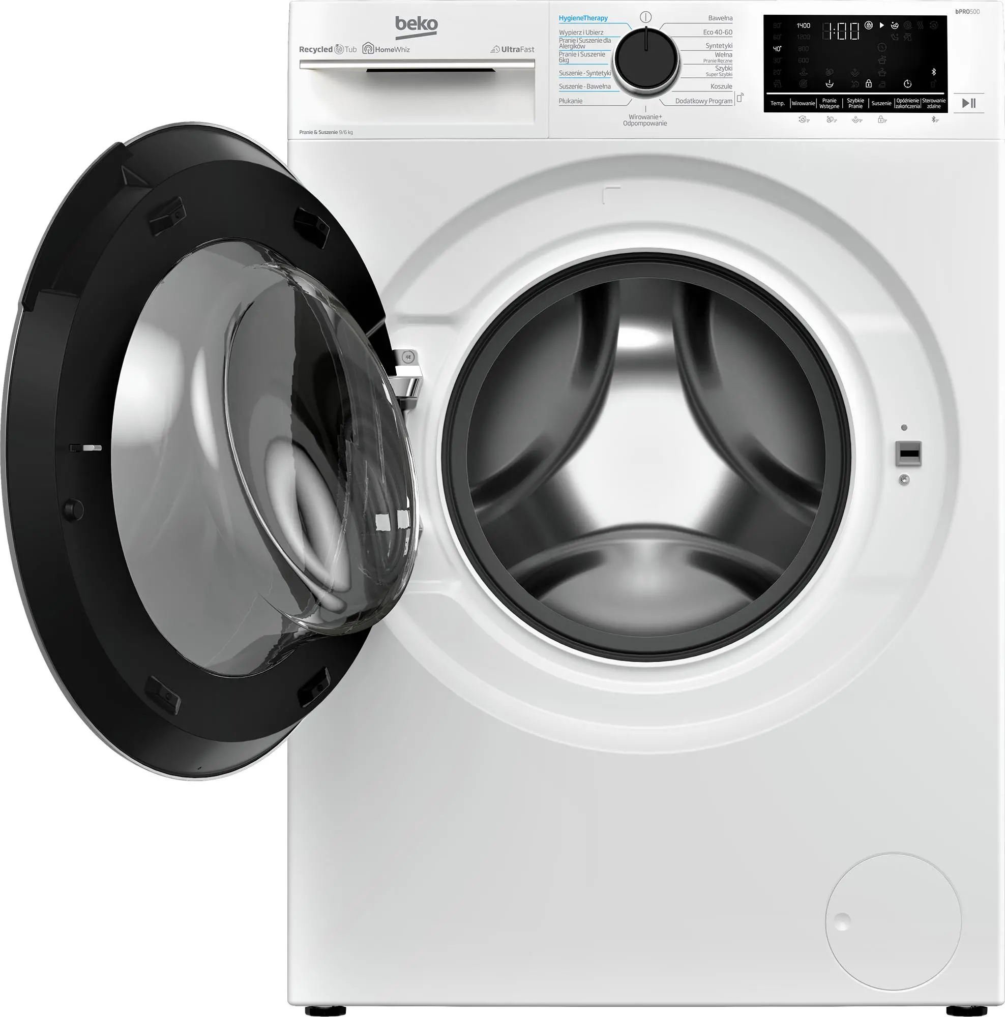 Pralko-suszarka Beko bPro500 B5DFT594427WPB SteamCure 57,3cm 9kg/6kg Zdalne sterowanie