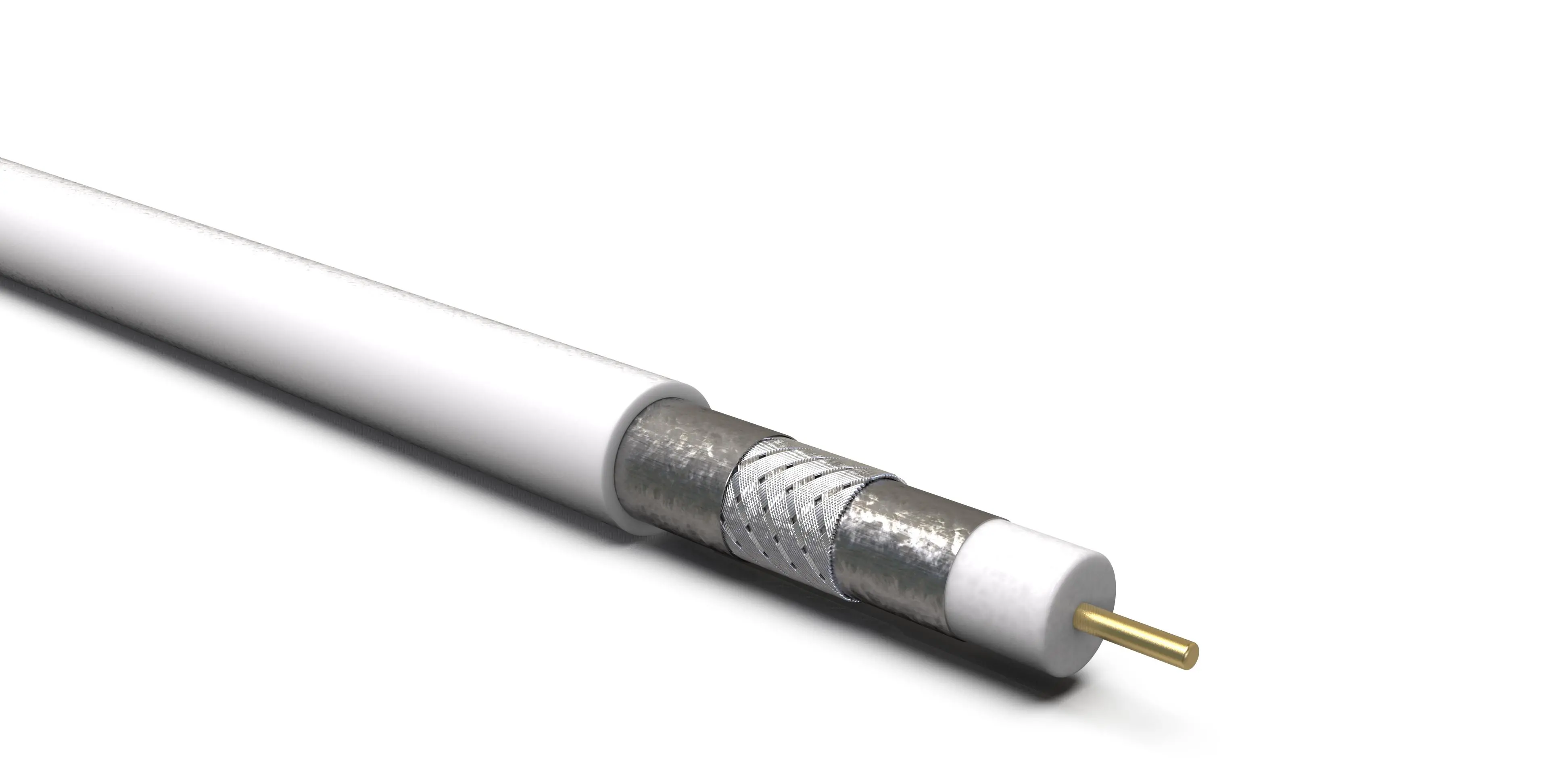 Kabel koncentryczny Reinston ESAT013 Miedziany z potrójnym ekranowaniem 5m Biały