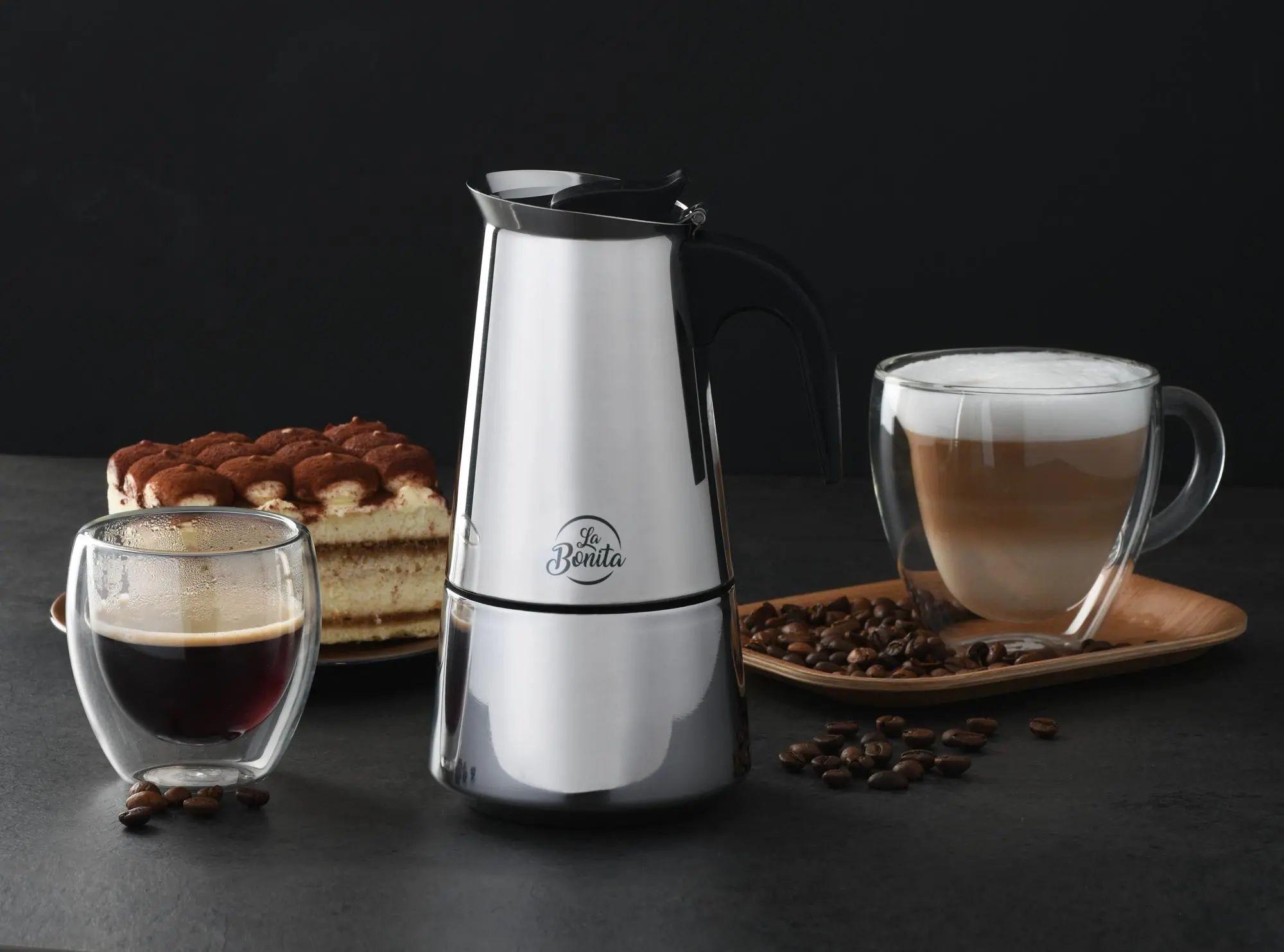 Kawiarka La Bonita LBK004 Stal nierdzewna Ciśnieniowa 200ml 4 filiżanki espresso