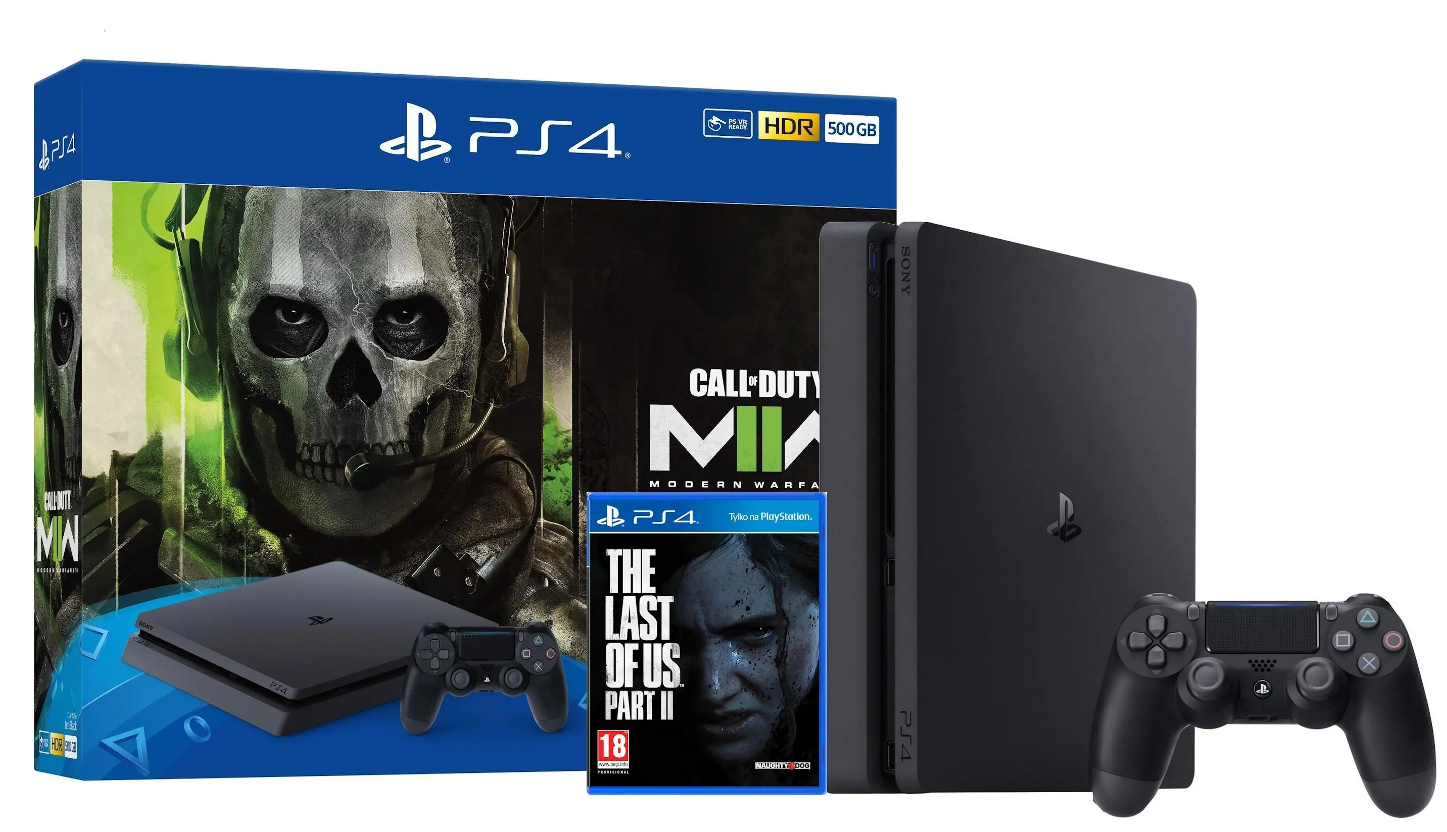 Konsola Sony PlayStation 4 Slim 500GB + Call of Duty Modern Warfare II + The Last of Us Part II