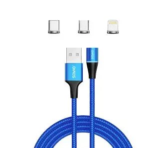 Kabel Savio CL-157 Magnetyczny USB 2m Niebieski